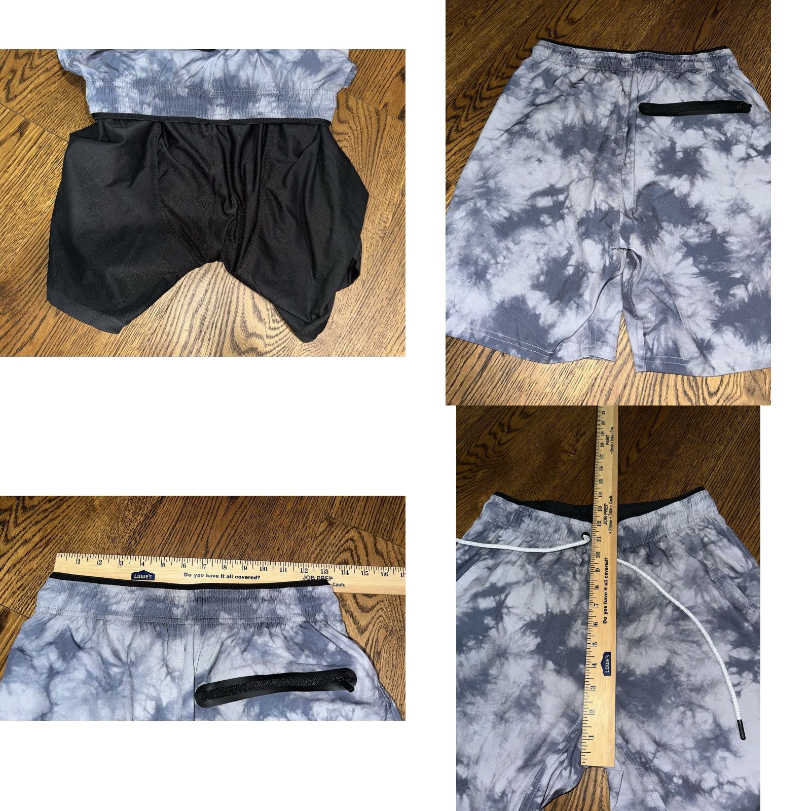 Asics BYLT Mens S 6" Active Training Shorts Drawstring Lined Cloud Dye Gray Polyester Spandex Athletic Pockets Lightweight Easy Care Size US 29 - 8 Thumbnail