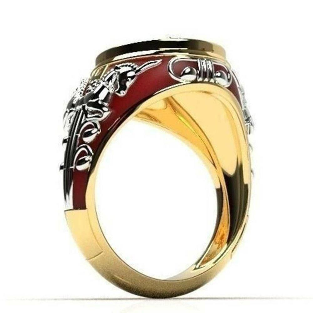 Designer Men's King Horse Two-tone Knight Ring - Size 11 Size ONE SIZE - 3 Thumbnail