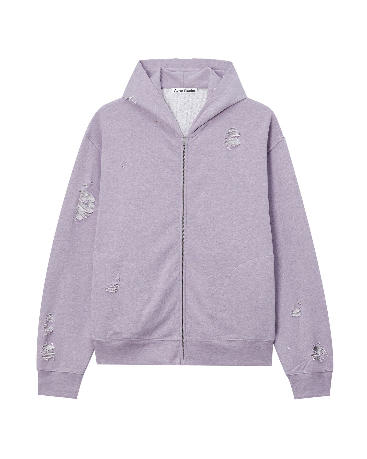 Acne Studios Acne Studios Ripped Hooded Zipper Sweatshirt Size US L / EU 52-54 / 3 - 1 Thumbnail