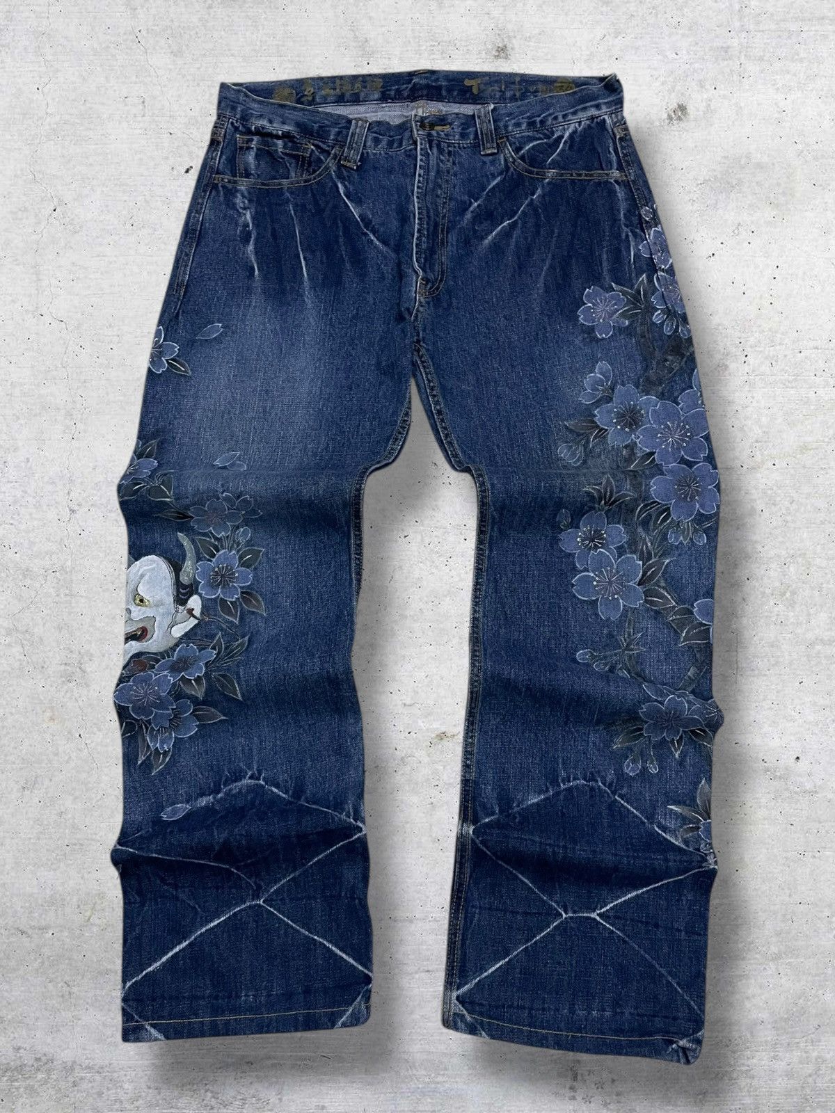 OG VINTAGE SATANIC FACE FULLPRINT TRADITIONAL JAPAN DENIM