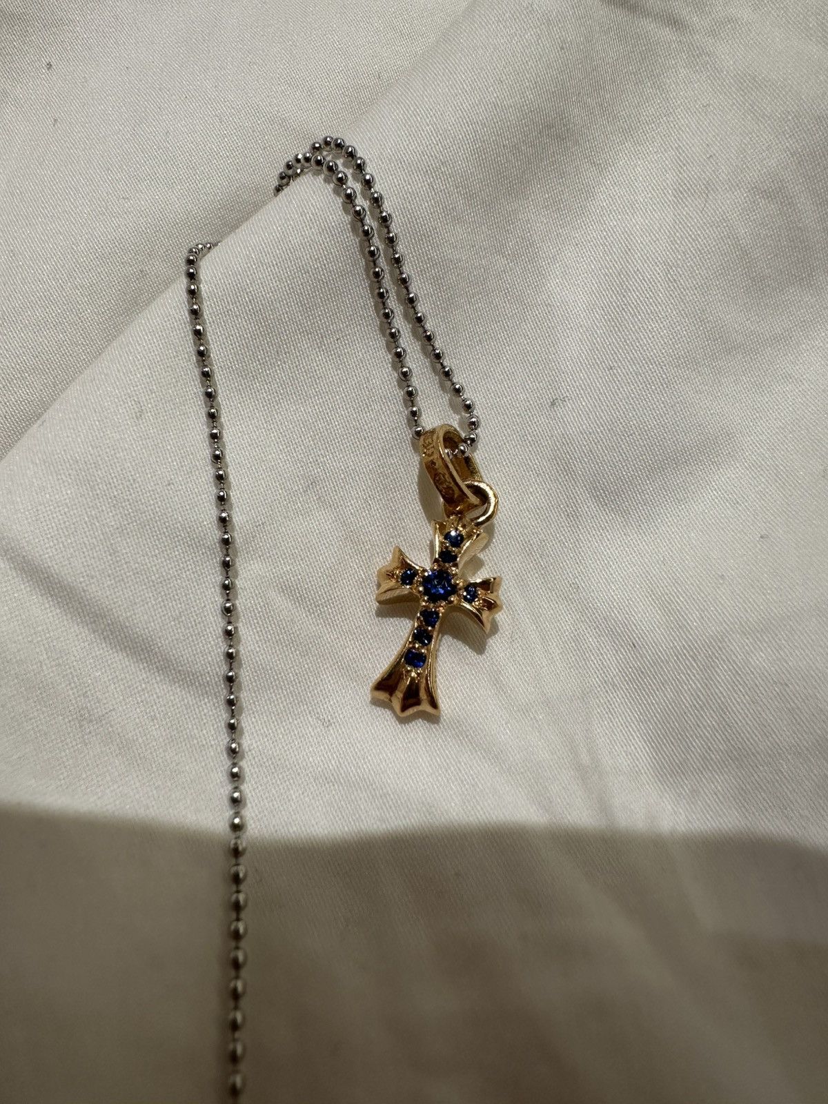 ki　CHROME HEARTS 22K CRS BBYFAT P SAP Chrome Hearts 22K Gold Babyfat Cross Charm - SRM – SHENGLI