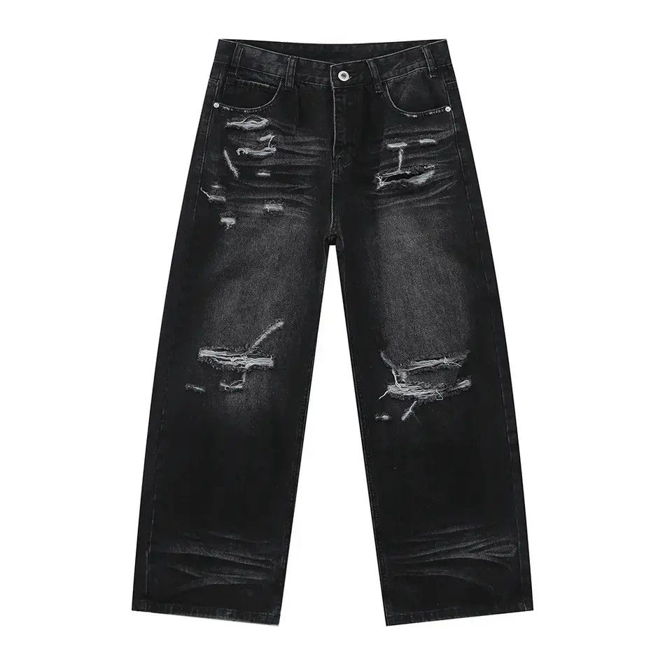 Japanese Brand Retro loose tassel ripped jeans Size US 32 / EU 48 - 6 Thumbnail