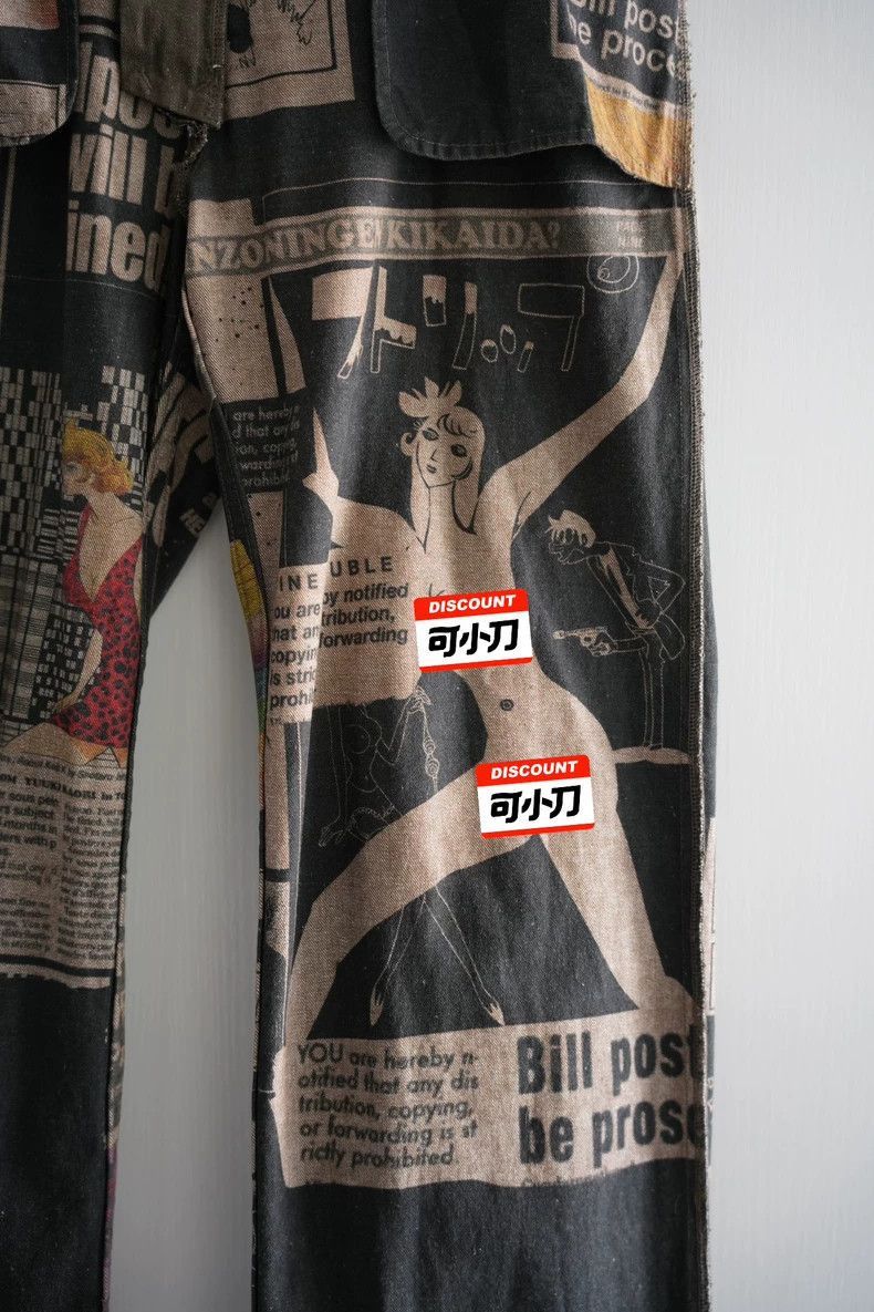 Yohji Yamamoto Yohji Yamamoto Yohji Yamamoto 07AW Comic Print Pants Size US 32 / EU 48 - 6 Thumbnail