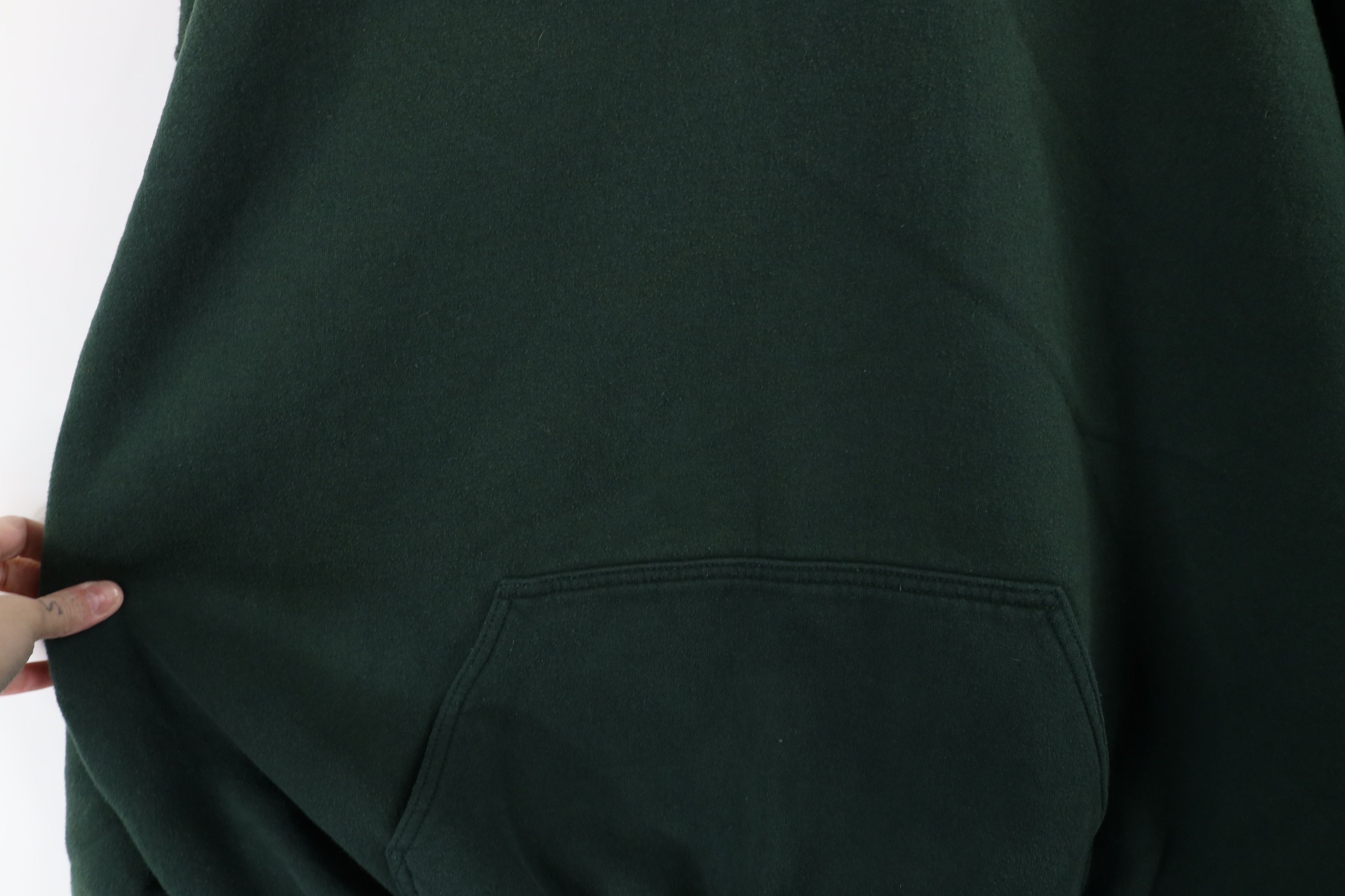 Vintage Vintage 90s Streetwear Blank Heavy Hoodie Sweatshirt Green Size US XXL / EU 58 / 5 - 6 Thumbnail