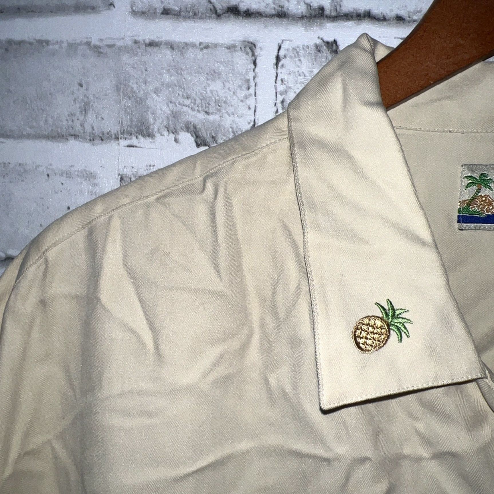 Vintage Kahala Hawaiian Islands Embroidered Shirt Mens Size L Beige Short Sleeve Button-Up 24” Pit To Pit Size US L / EU 52-54 / 3 - 5 Thumbnail