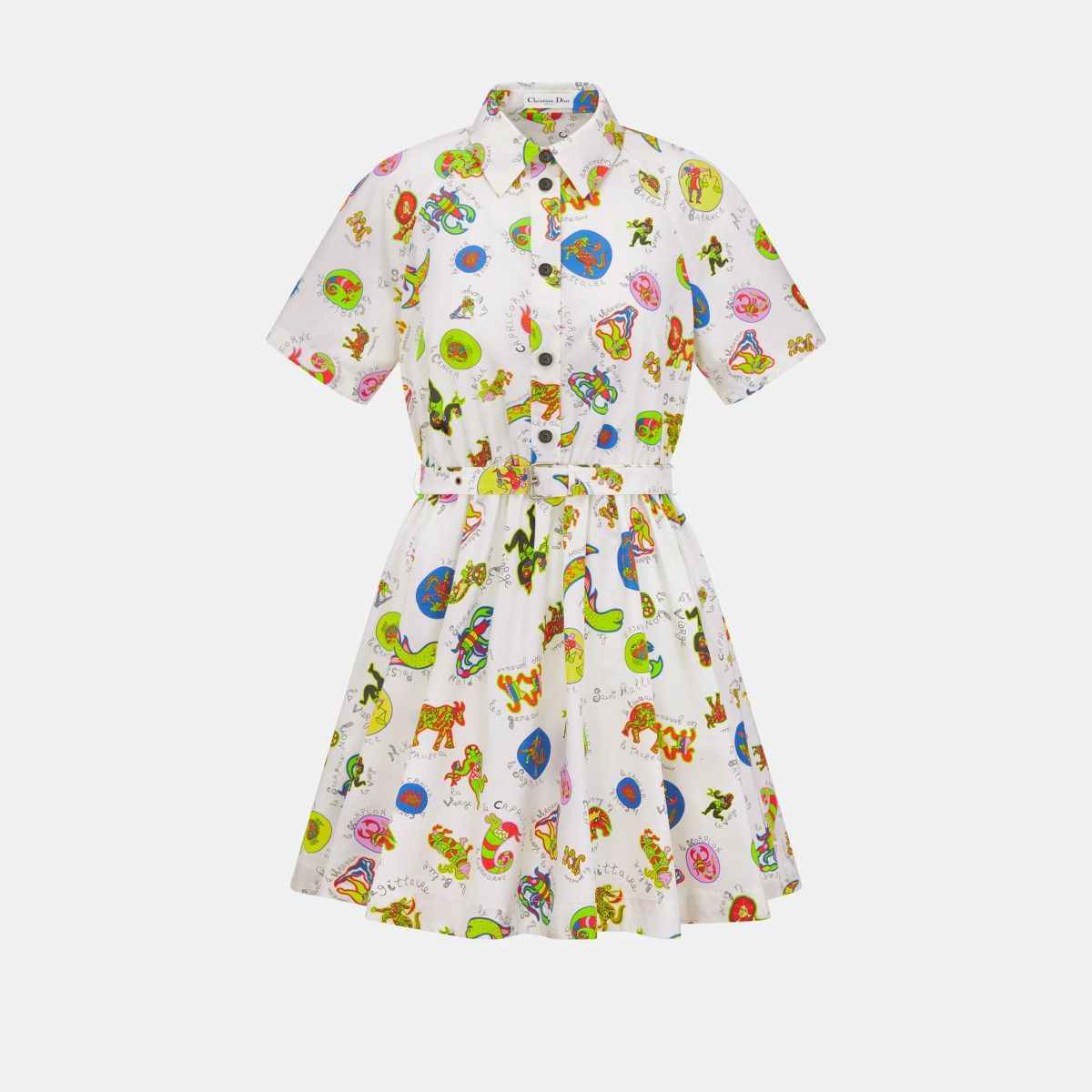 Dior o1bcso1str0225 Belted Shirt Dress in Multicolor Size M / US 6-8 / IT 42-44 - 1 Thumbnail