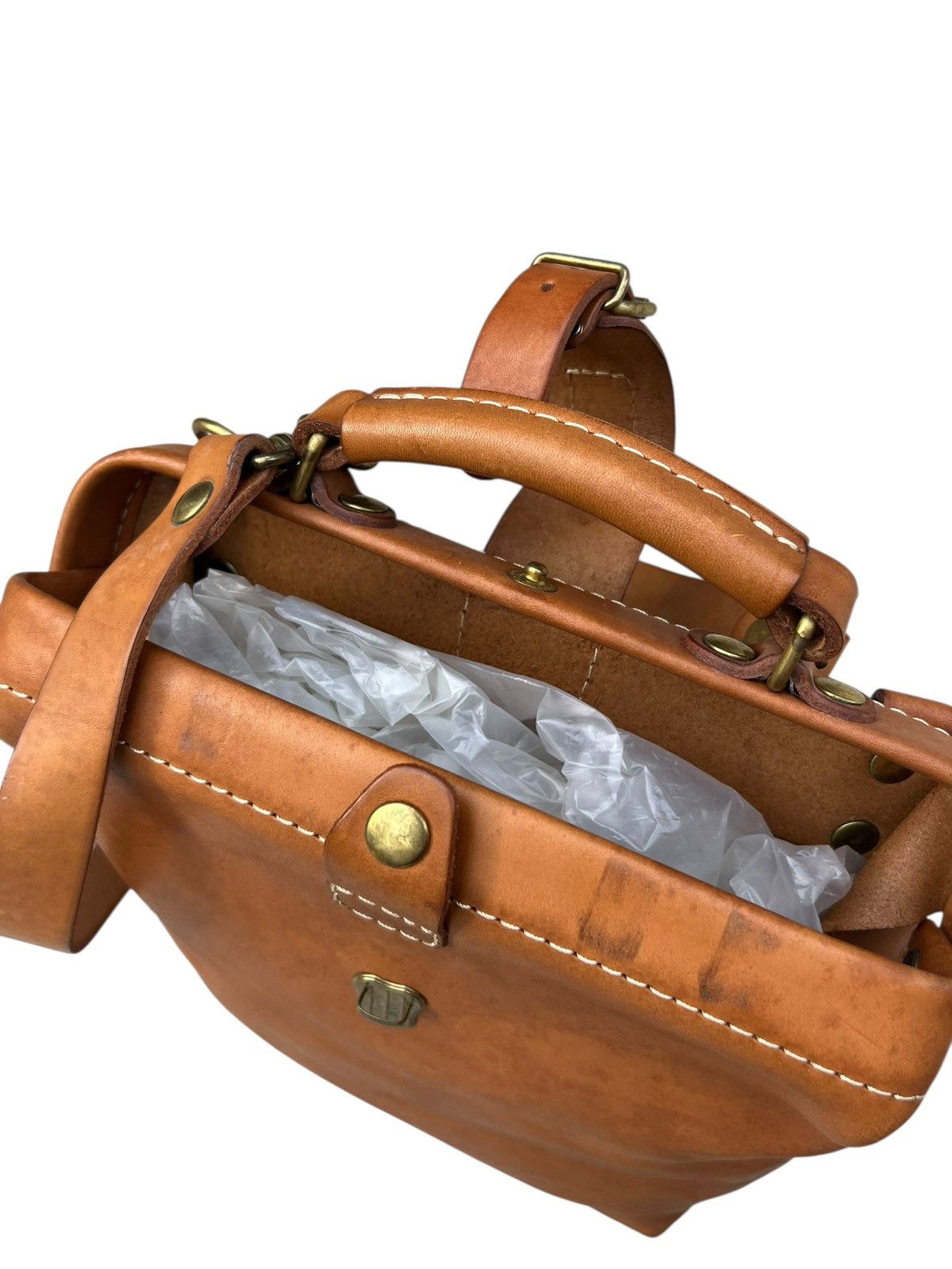 Leather Vintage HERZ Japan Patina Leather Backpack Rucksack Size ONE SIZE - 21 Thumbnail