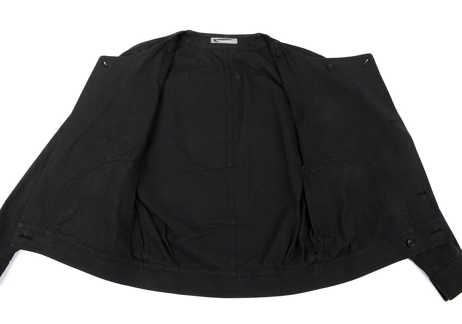 Issey Miyake Cotton Layered No-Collar Jacket in Black Size M Size US M / EU 48-50 / 2 - 13 Thumbnail