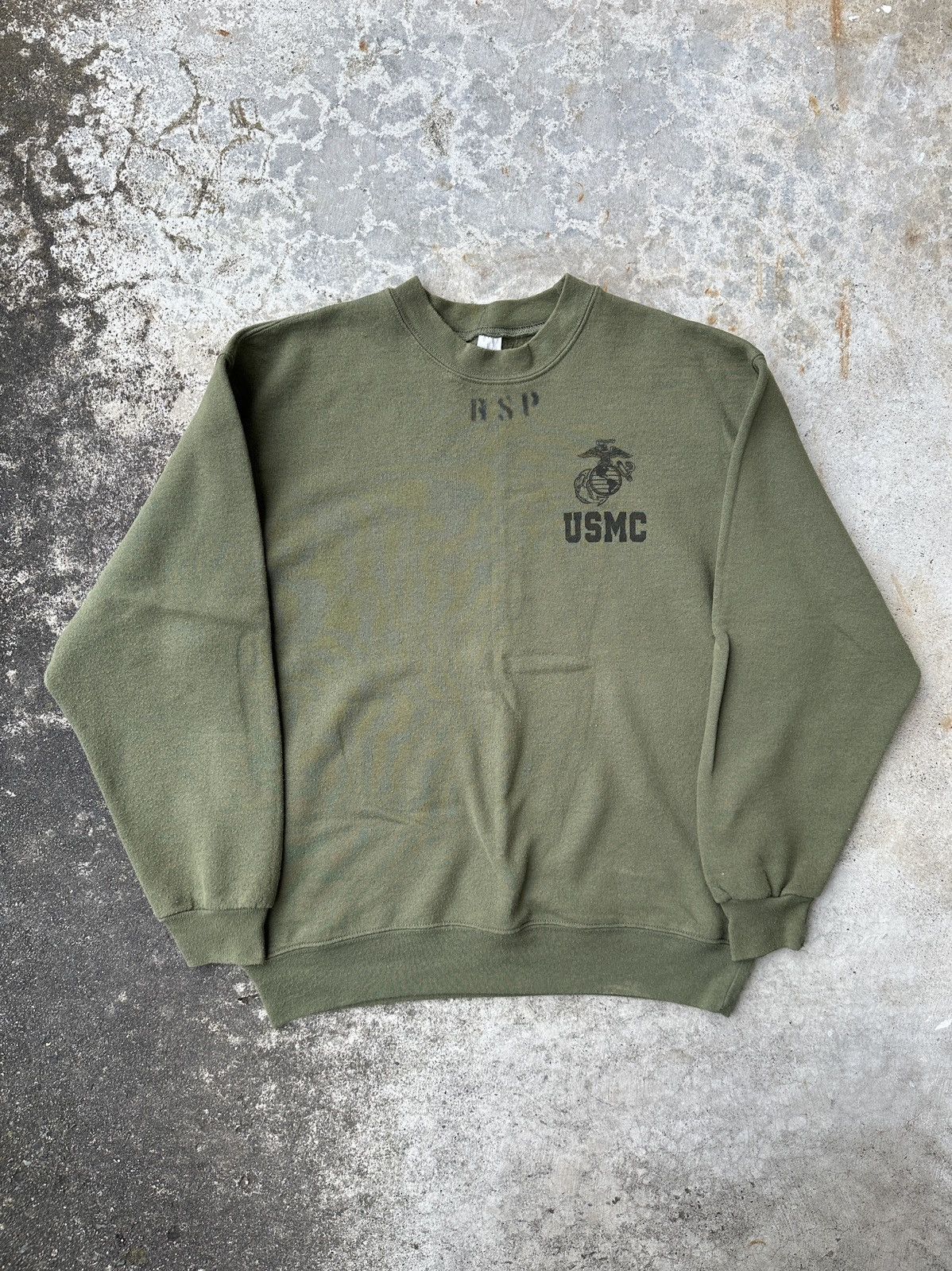 Vintage USMC Military Army Stenciled prisoner print sweatshirt Size US M / EU 48-50 / 2 - 1 Thumbnail