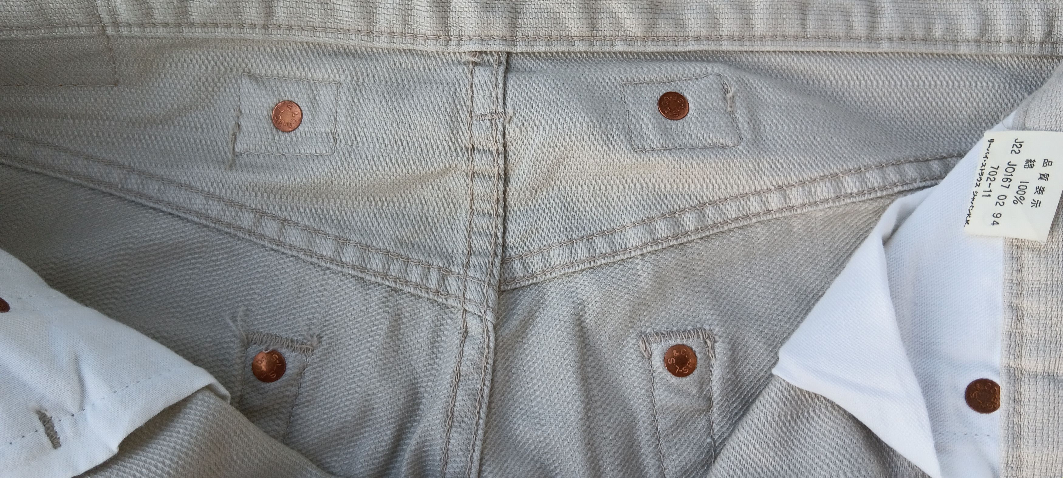 Japanese Brand Vintage Levi's Big E Flying Button Buckle Back Size US 33 - 3 Thumbnail