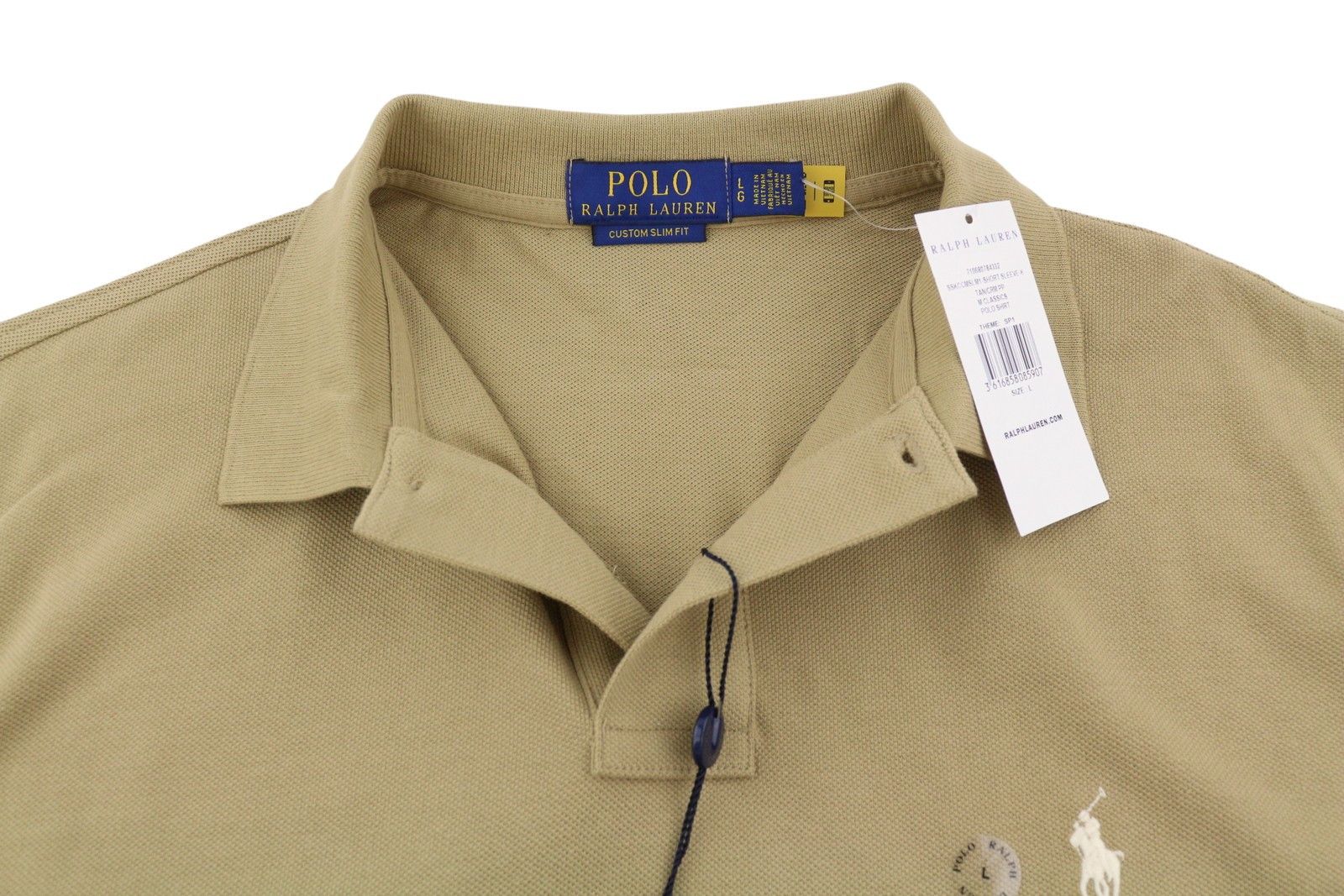 Ralph Lauren CUSTOM SLIM FIT L Beige Embroidered Logo 87886 Size US L / EU 52-54 / 3 - 6 Thumbnail
