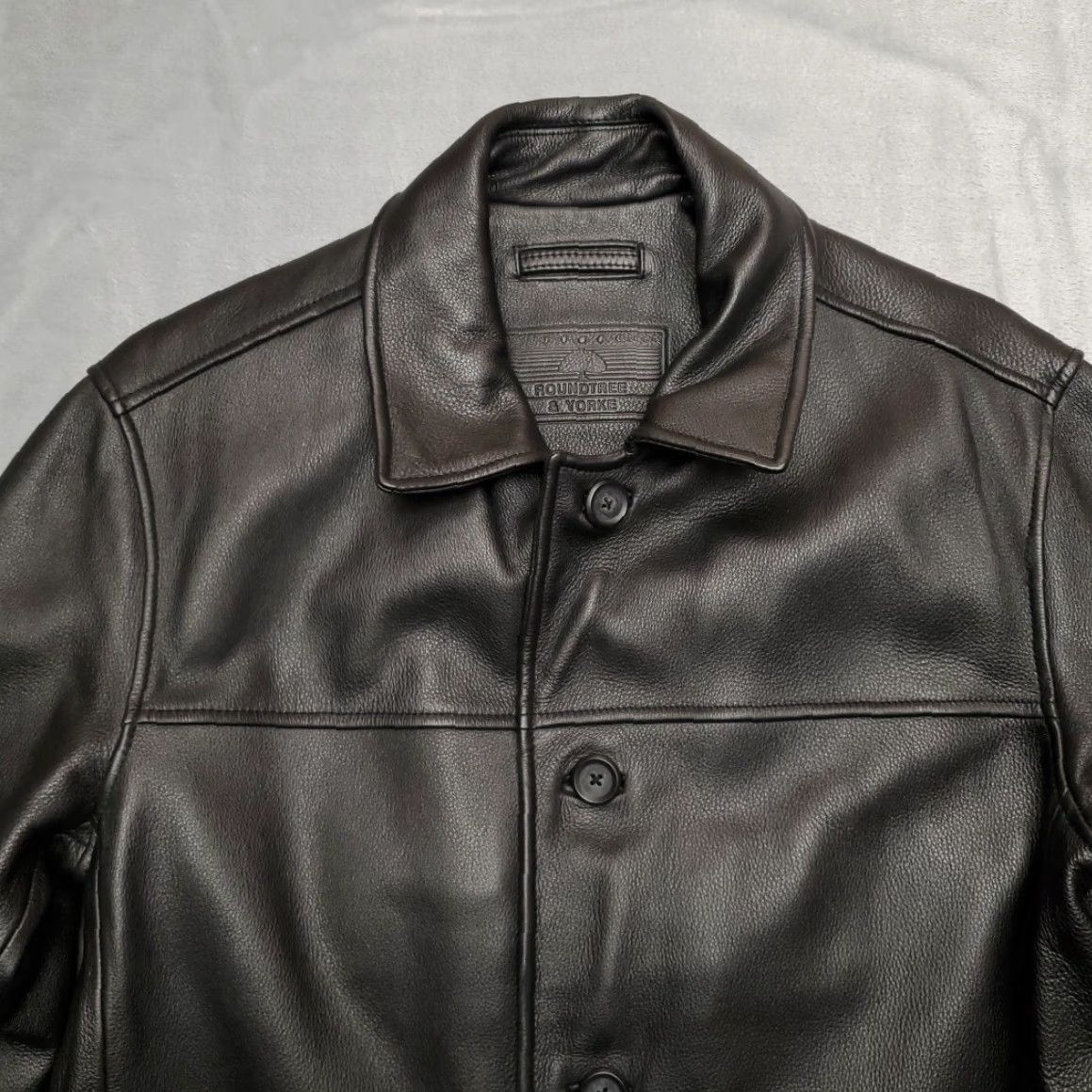 Roundtree & Yorke VINTAGE Roundtree & Yorke Leather Jacket Mens S Black Urban Retro Classic Timeless Luxury Size US S / EU 44-46 / 1 - 4 Thumbnail