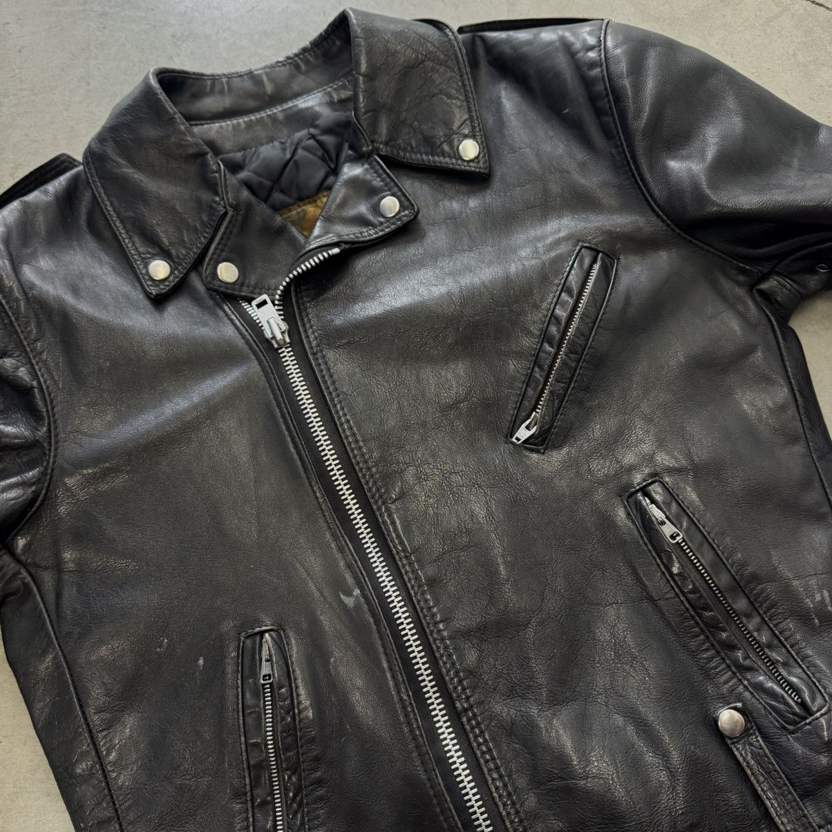 Vintage Vintage 1960s Moto Style Heavy ERD Style Punk Leather Jkt Size US S / EU 44-46 / 1 - 7 Thumbnail