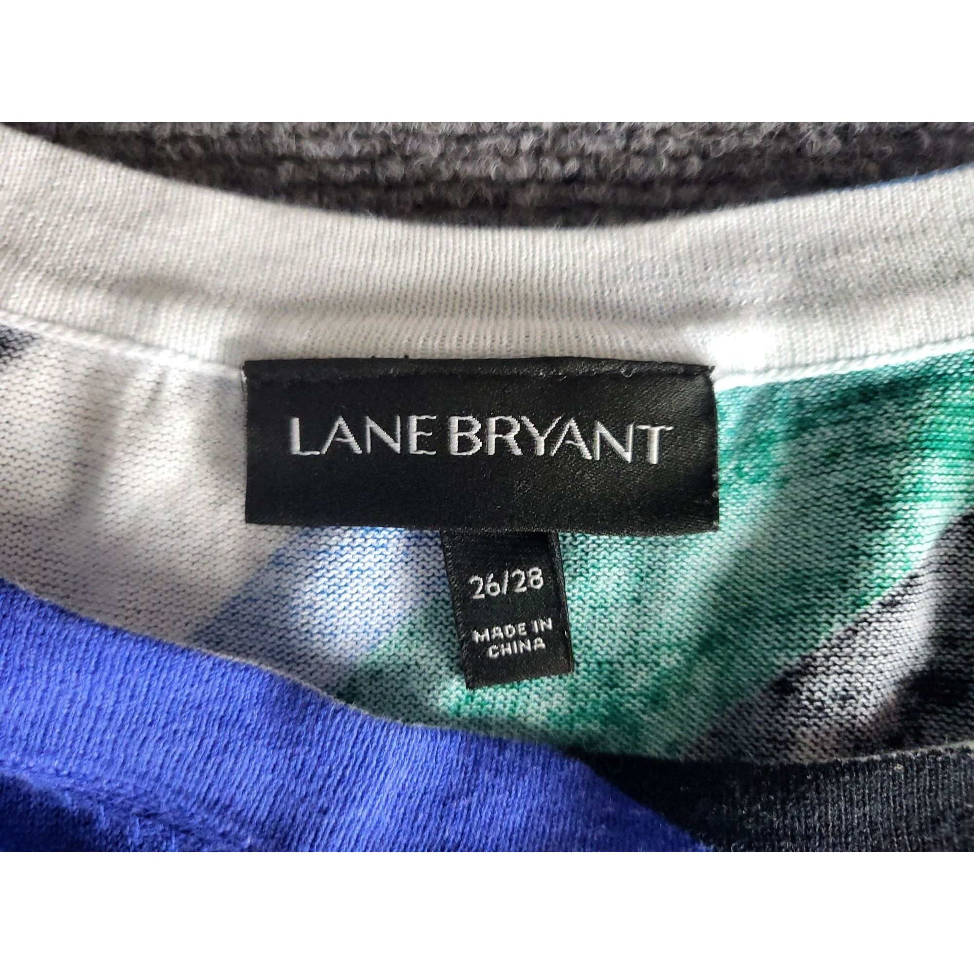 Designer Lane Bryant Top Women Sz 26/28 Striped Blouse Multicolor Plu Size 4XL / US 24-26 - 4 Thumbnail