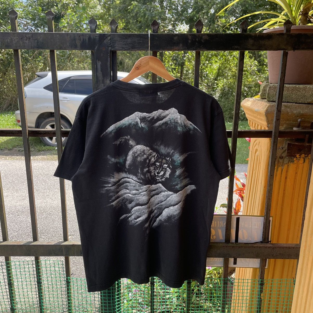 Japanese Brand × Vintage 🔥🇯🇵Kyoto Styles Big Motive Lone Wolf Image Sukajan Tee Size US L / EU 52-54 / 3 - 1 Thumbnail