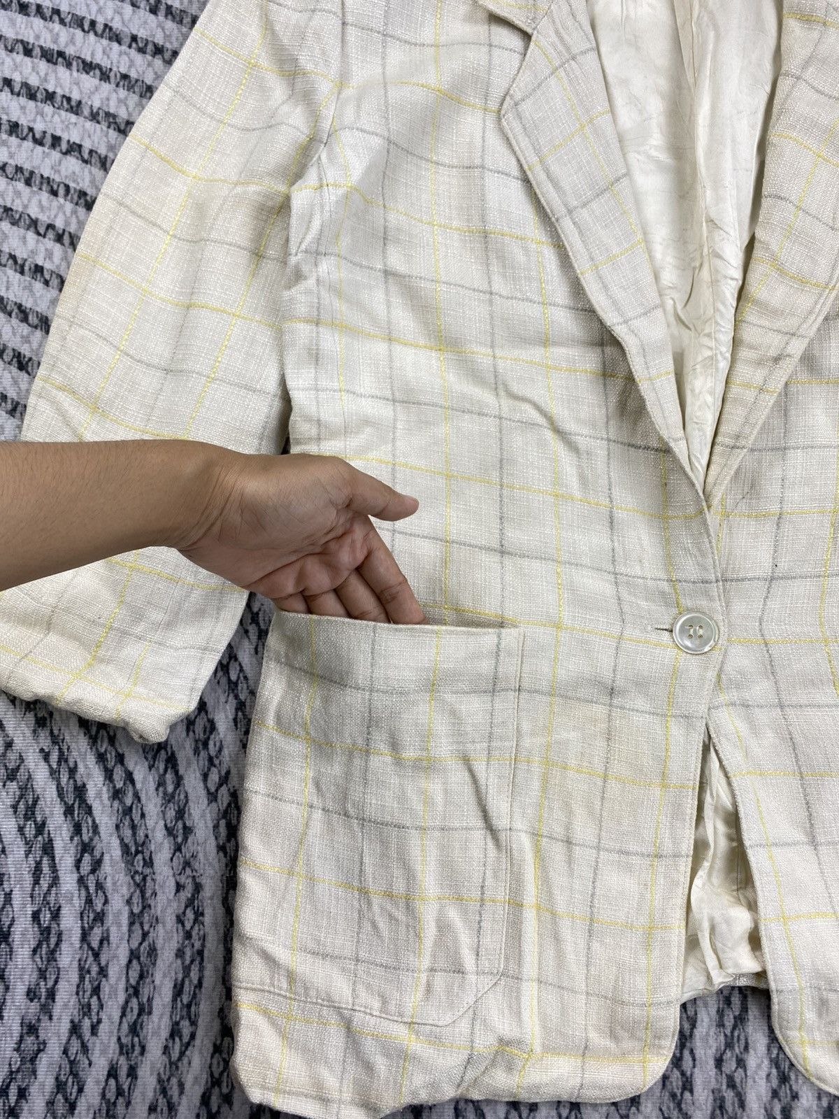 Christian Dior Monsieur Vintage Christian Dior Separates White Plaid Blazer Size US S / EU 44-46 / 1 - 6 Thumbnail