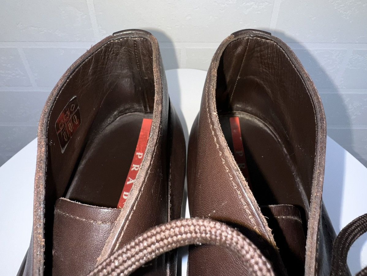 Prada PRADA Boots Leather Shoes Rubber Sole Red Tab Brown Men's Size US 9 / EU 42 - 14 Thumbnail