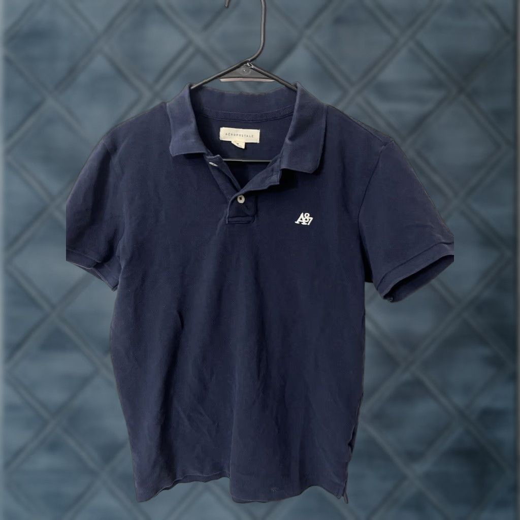 Aeropostale AeroPostale Mens Polo Shirt M Navy Blue Short Sleeve Preppy Collar Casual Shirt Size US M / EU 48-50 / 2 - 1 Thumbnail