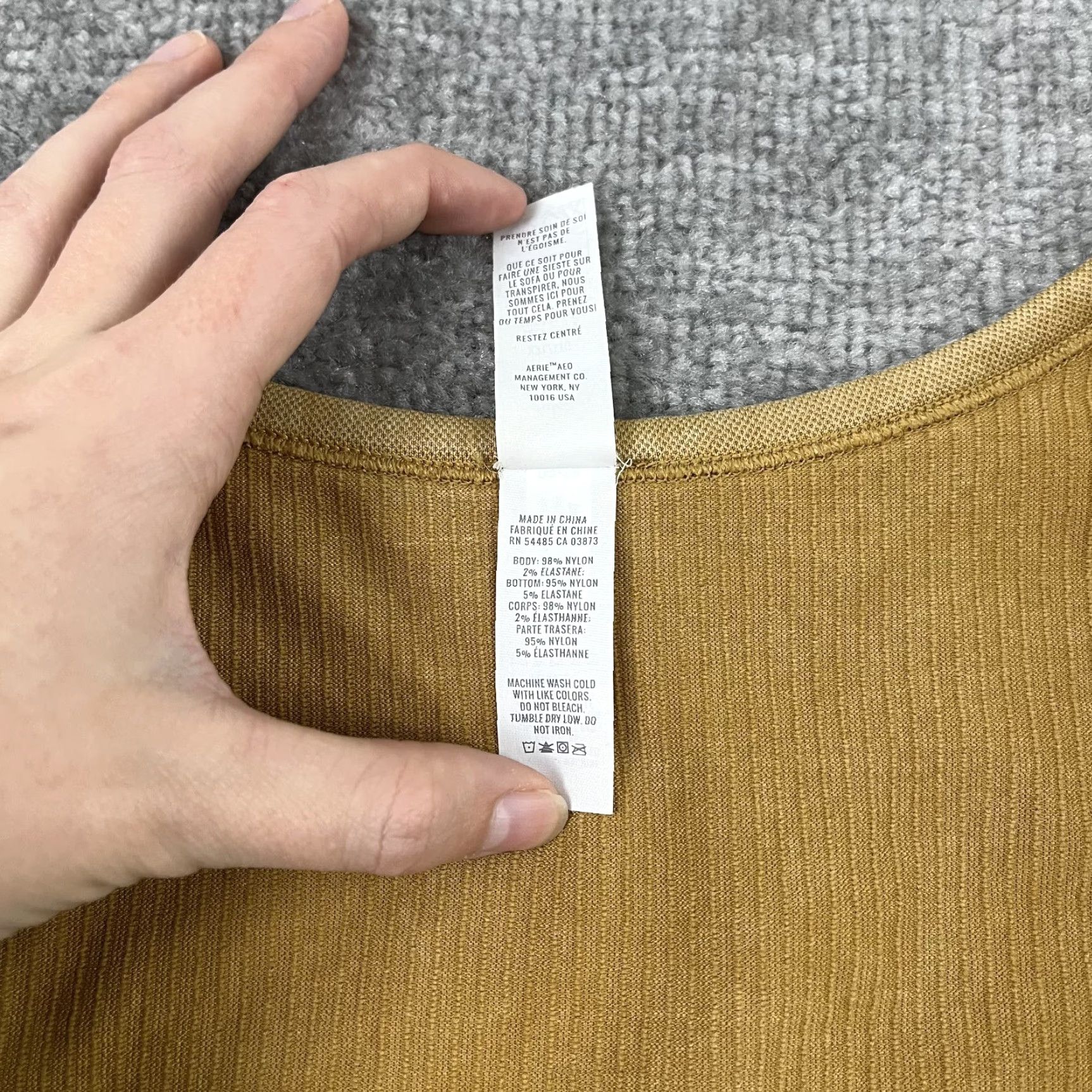 Vintage VINTAGE OFFLINE by AERIE Shirt Womens 2XL Cropped Ribbed Scoop Neck Top Slim Fit Brown Nylon Spandex Casual"} Size XXL / US 16-18 / IT 52-54 - 3 Thumbnail