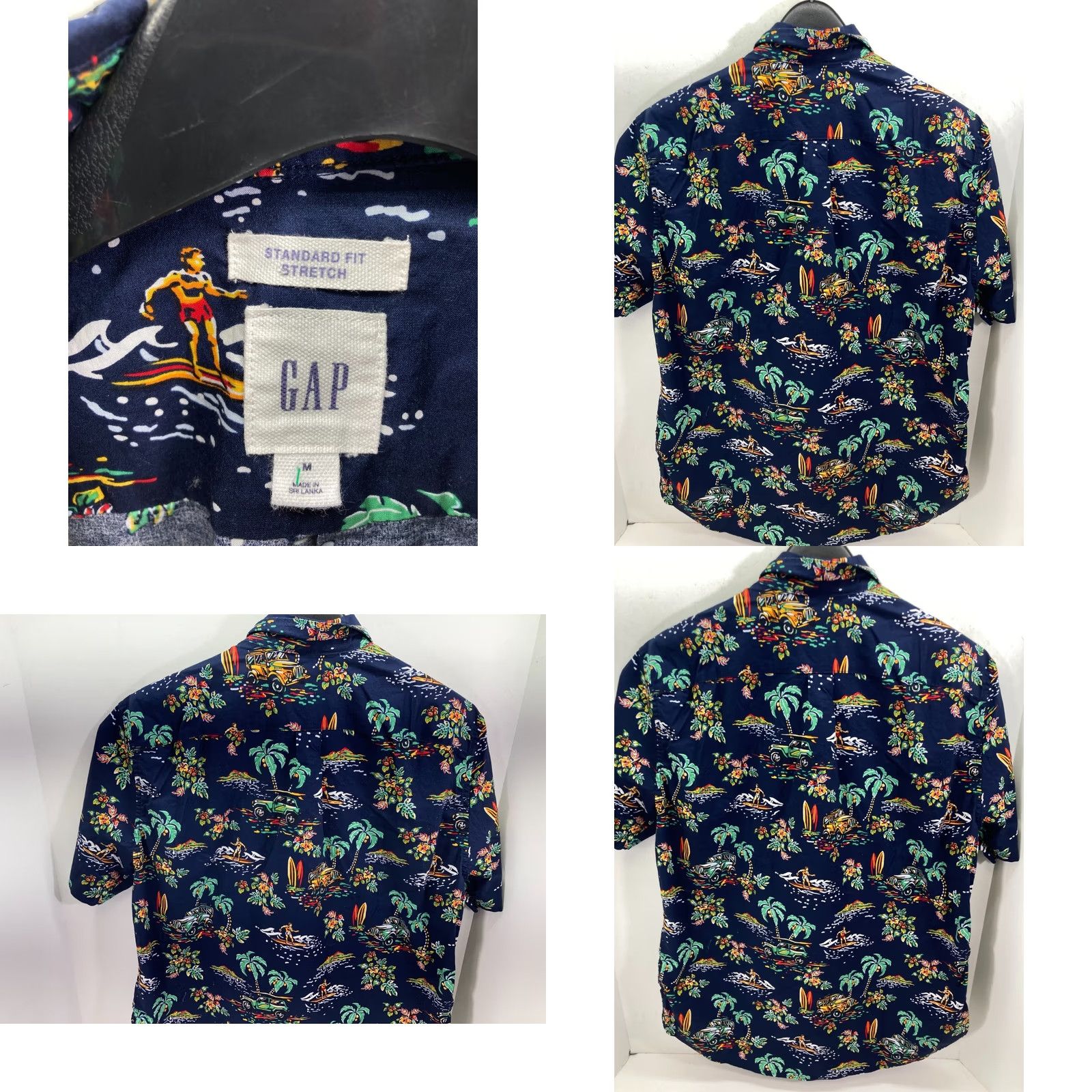 Gap Gap Hawaiian Shirt Mens Medium Blue Palm Tree Graphic Short Sleeve Button-Up Plunge into Beach Style Size US M / EU 48-50 / 2 - 8 Thumbnail