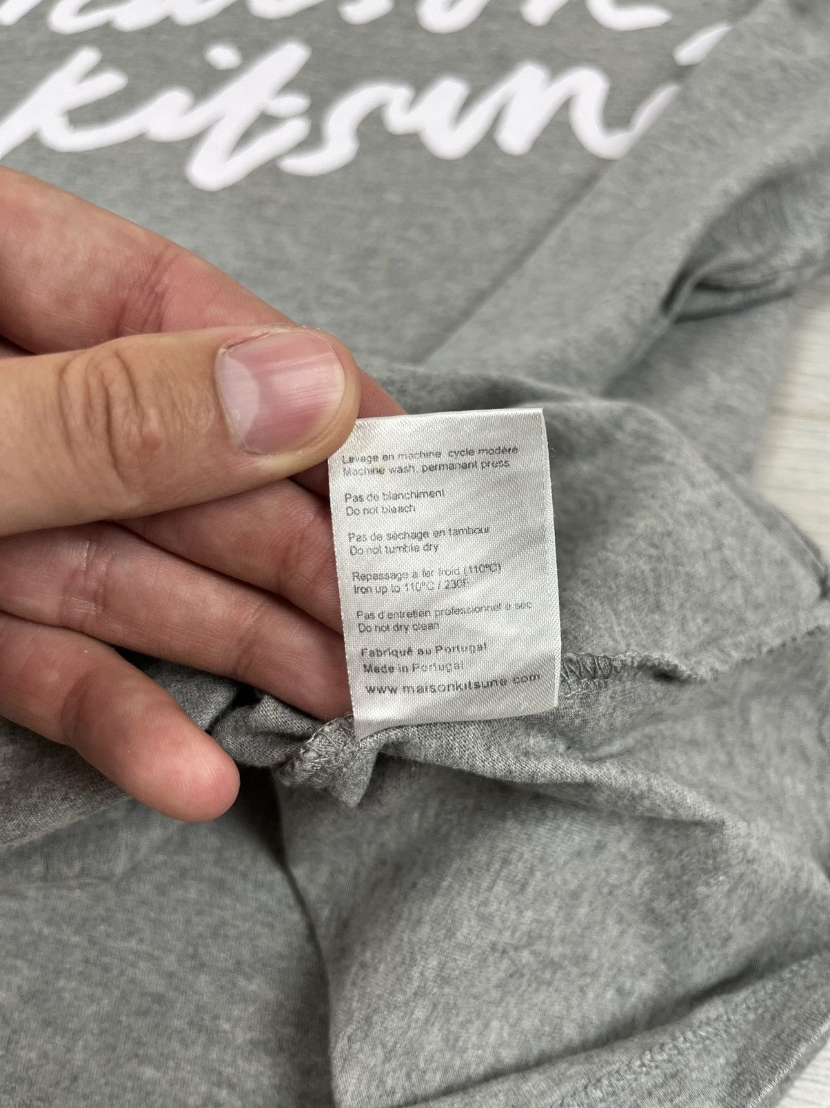Maison Kitsune Maison Kitsune Grey Cotton Logo T Shirt Size US M / EU 48-50 / 2 - 9 Thumbnail