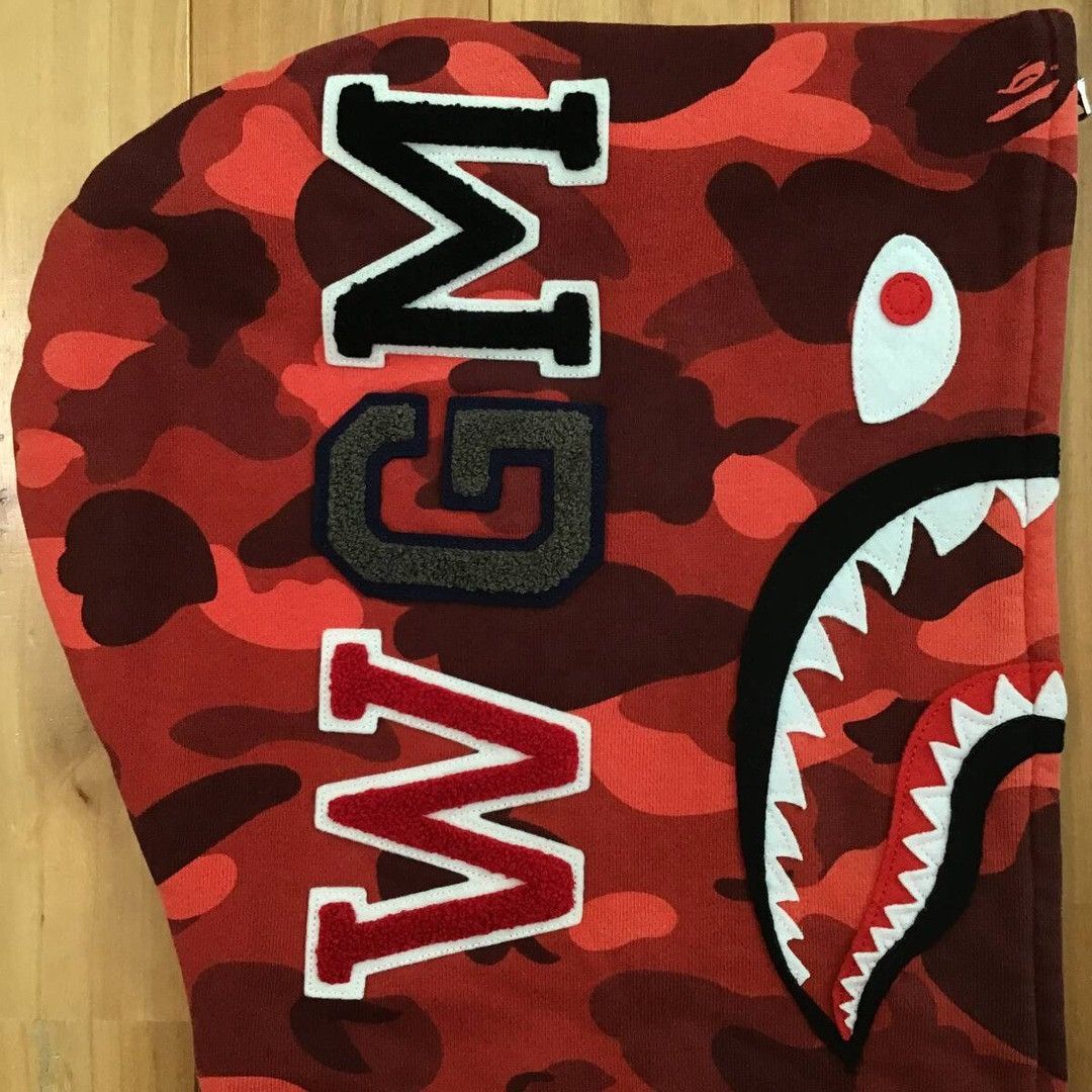 Bape BAPE Shark full zip hoodie red camo a bathing ape Size US M / EU 48-50 / 2 - 5 Thumbnail