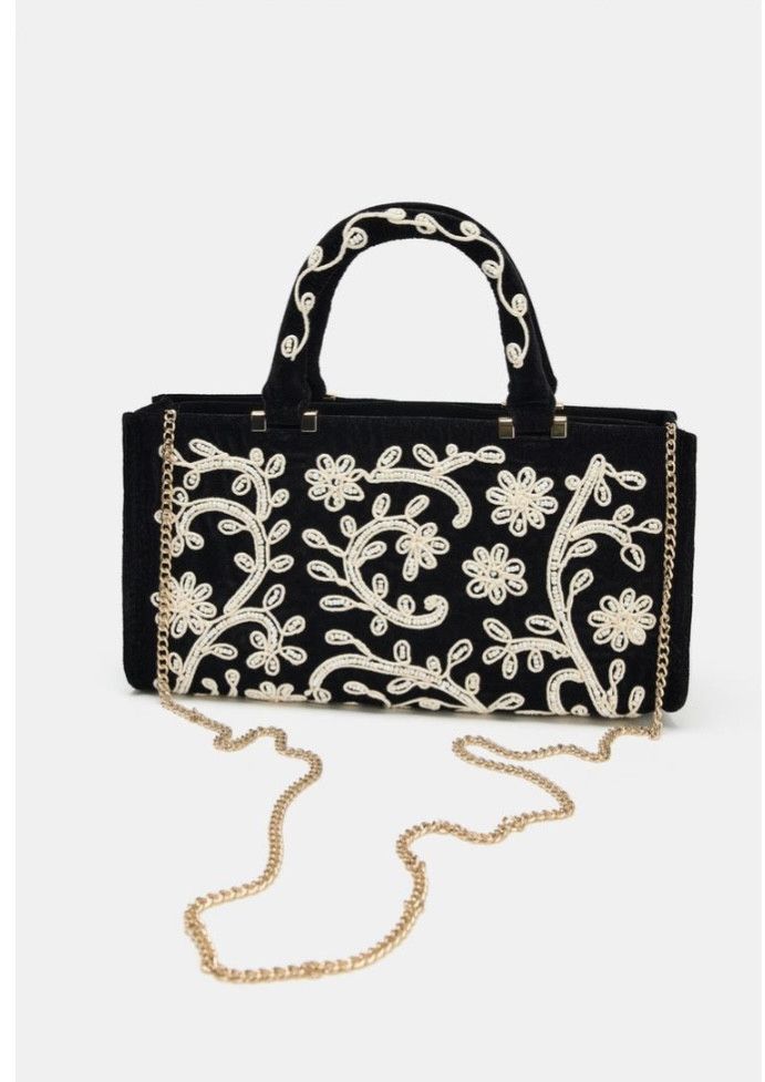 Zara Zara Embroidered City bag BNWT Black Size ONE SIZE - 7 Thumbnail