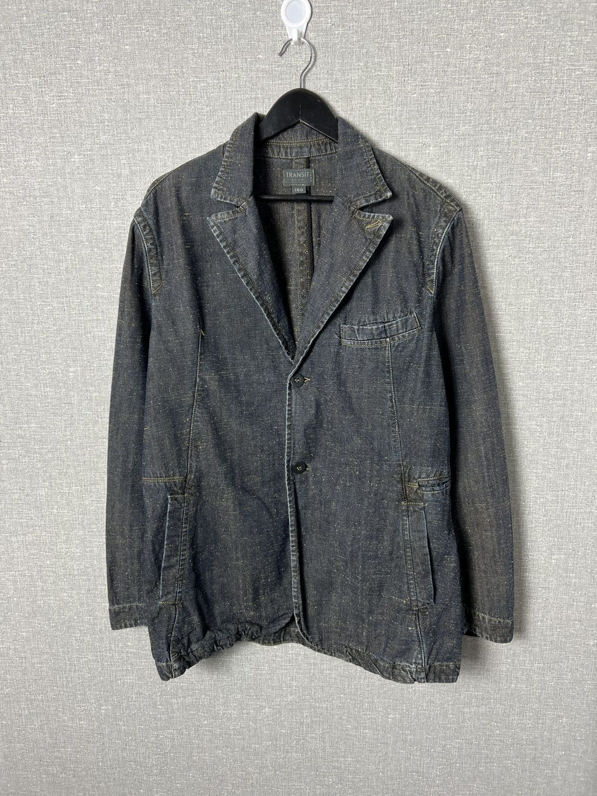 image of Avant Garde x Transit Uomo Vintage Transit Uomo Silk / Cotton Blazer Denim Jacket in Grey (Size XL)