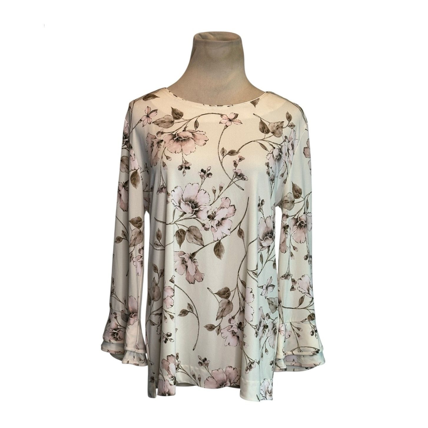 Karl Lagerfeld Karl Lagerfeld cream soft pink floral blouse size Medium Size M / US 6-8 / IT 42-44 - 1 Thumbnail