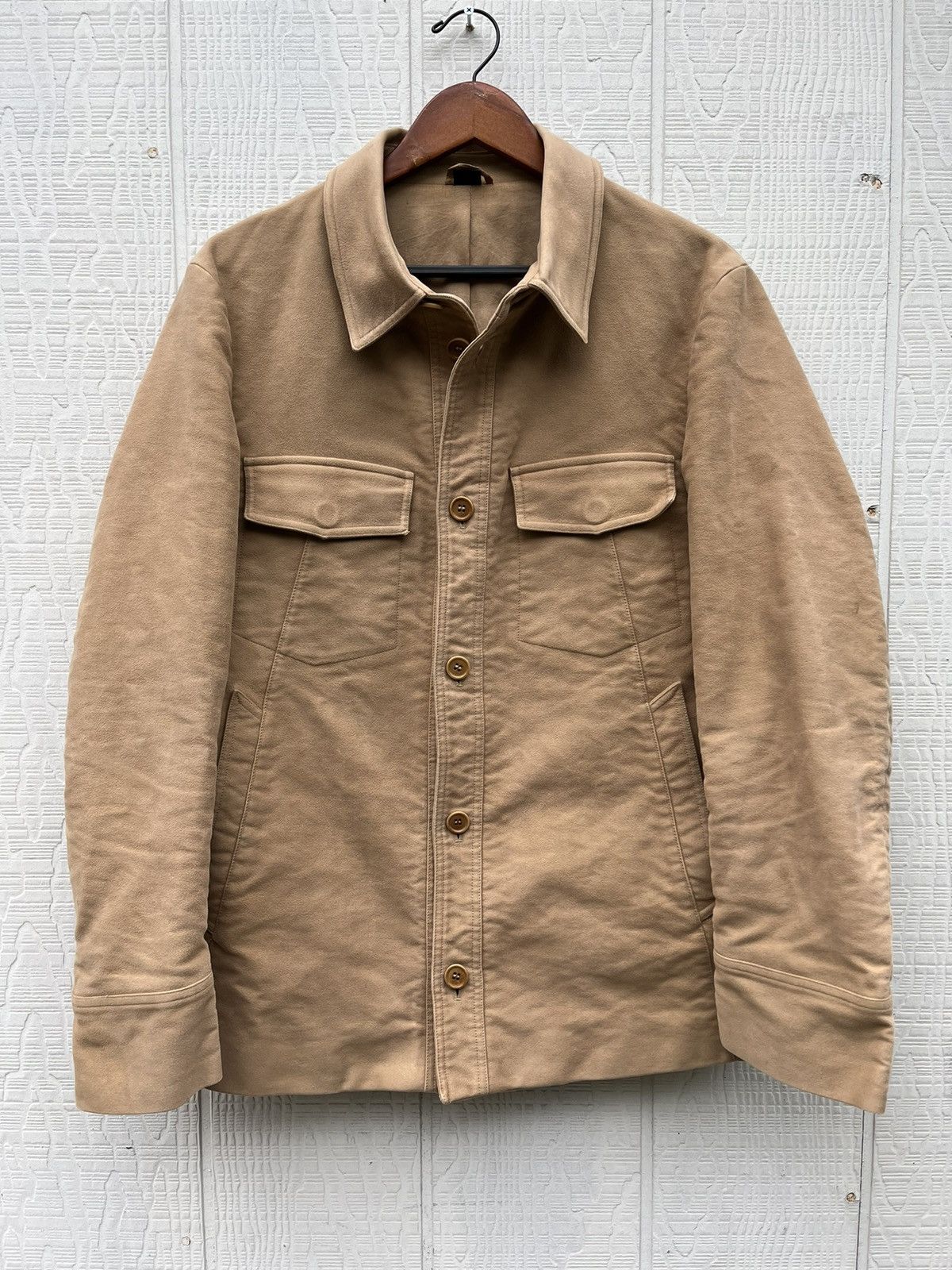 image of Helmut Lang Archive 90's Moleskin Coat in Camel, Men's (Size Medium)