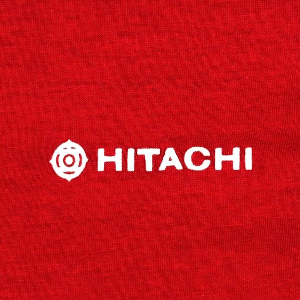 Vintage VINTAGE Hitachi Shirt Adult XS Red 80s Cotton Blend Logo Hitachi on Chest Mens T-Shirt Size US XS / EU 42 / 0 - 2 Thumbnail