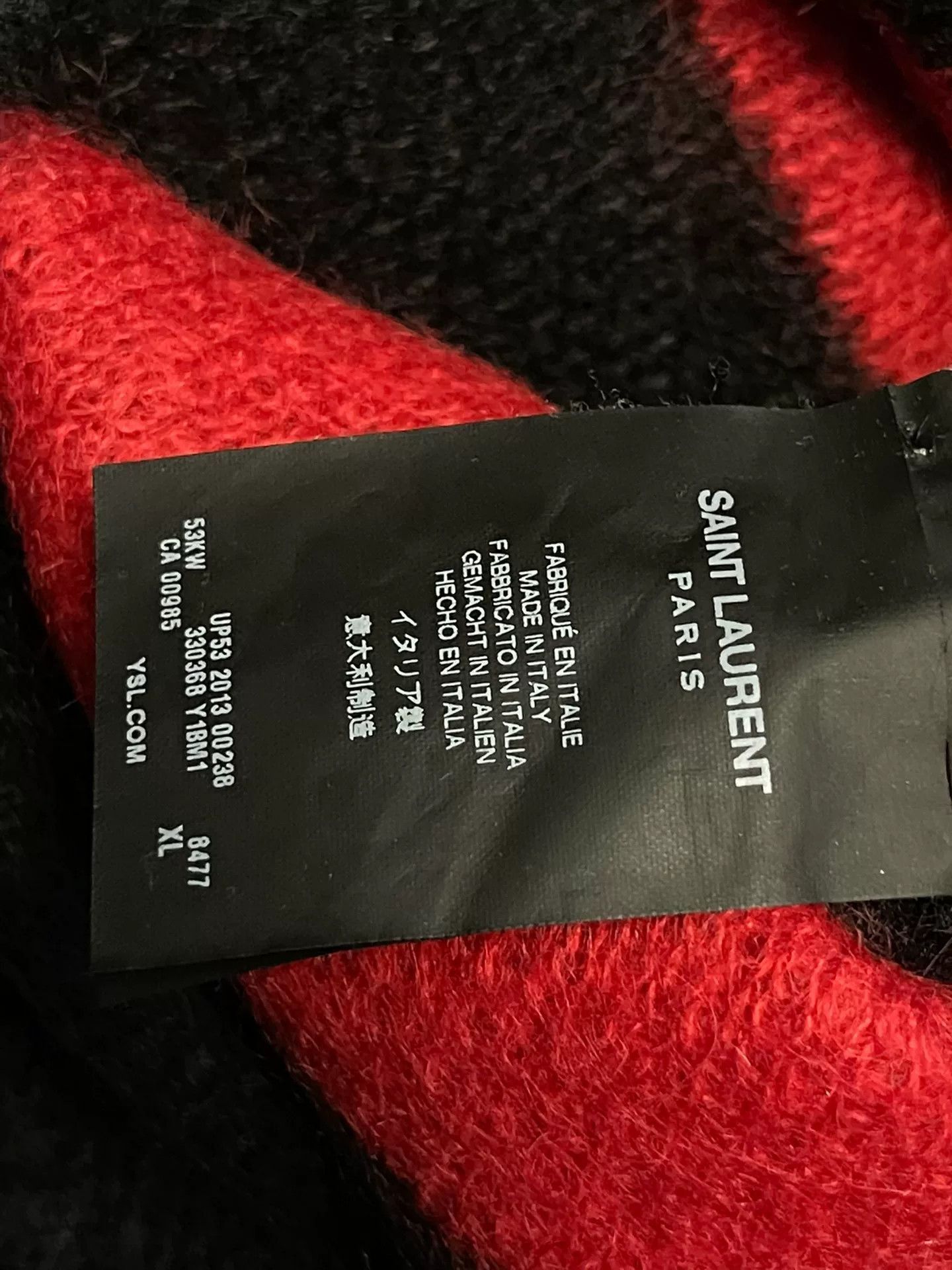 Saint Laurent Paris Saint Laurent Oversized Striped Mohair Sweater. Size US XL / EU 56 / 4 - 3 Thumbnail