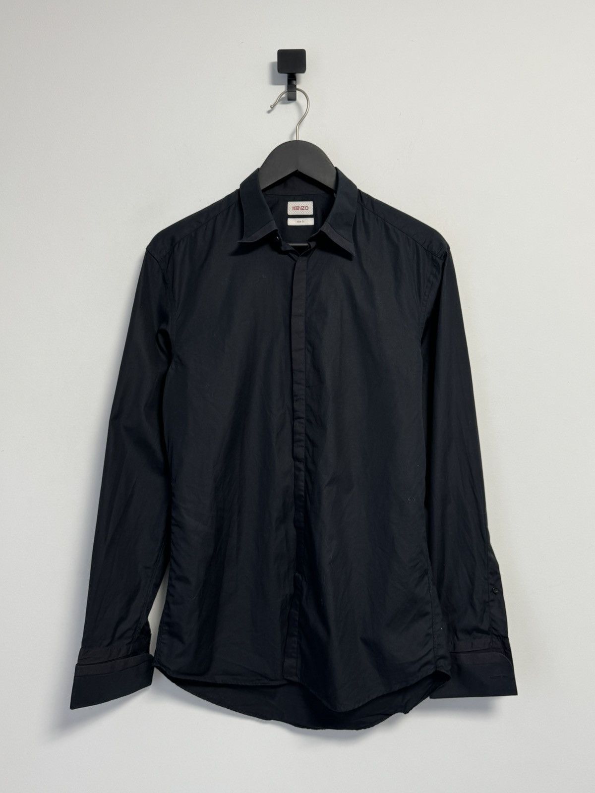 Kenzo Button Up Shirt Luxury Style Black size 39 15 1/4