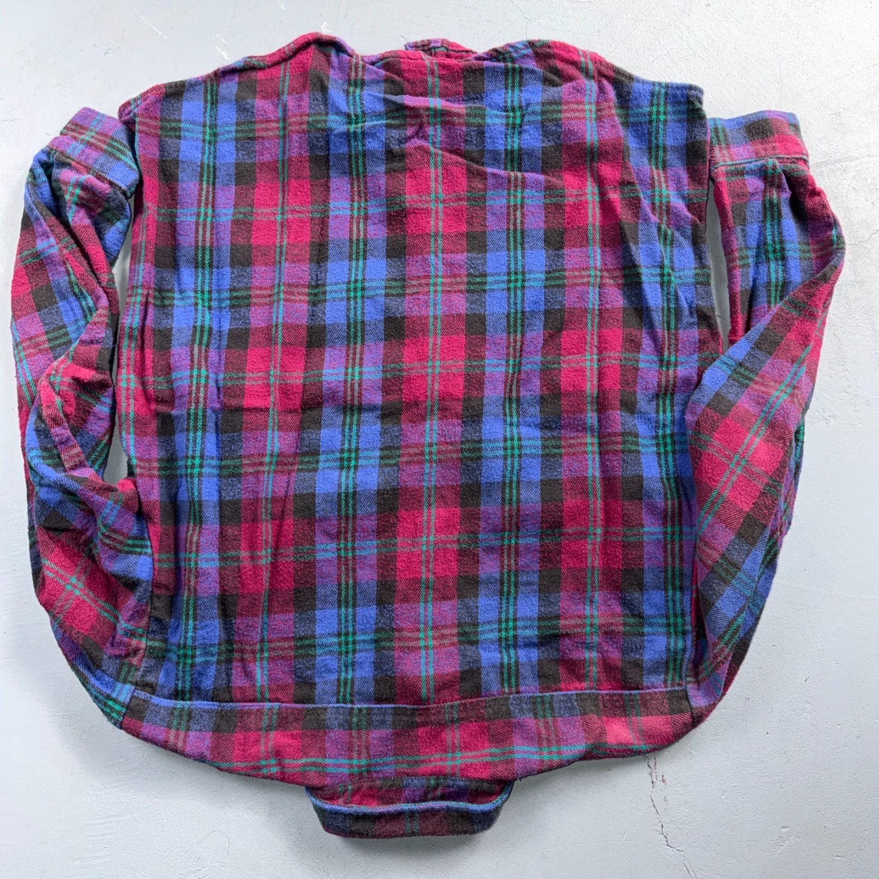 Vintage VTG Five Brother Shirt Mens XL Shadow Plaid Flannel USA Red Blue 1980s 80s Size US XL / EU 56 / 4 - 7 Thumbnail