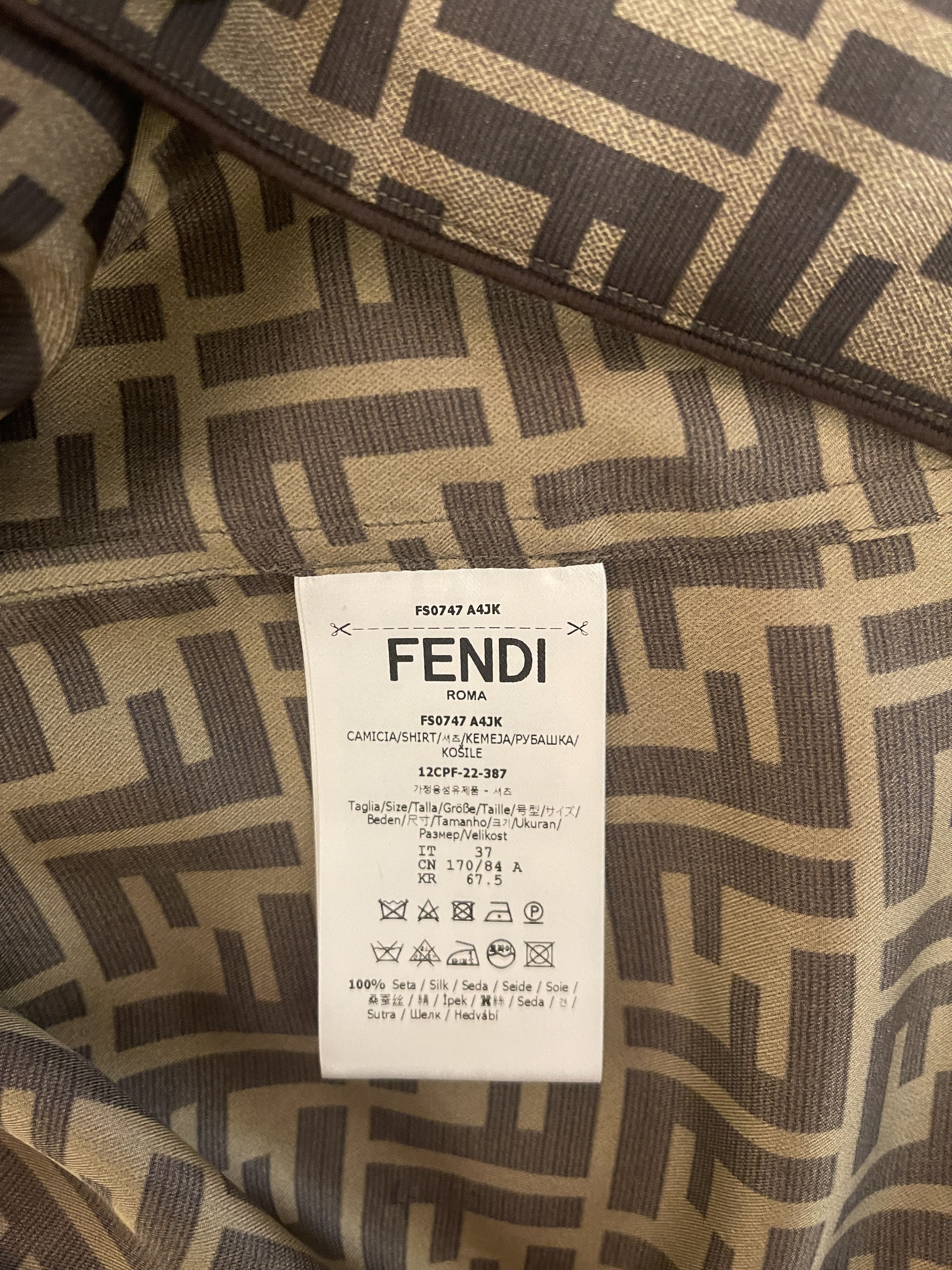 Fendi Fendi Brown Silk Shirt - Rare Size US XS / EU 42 / 0 - 10 Thumbnail