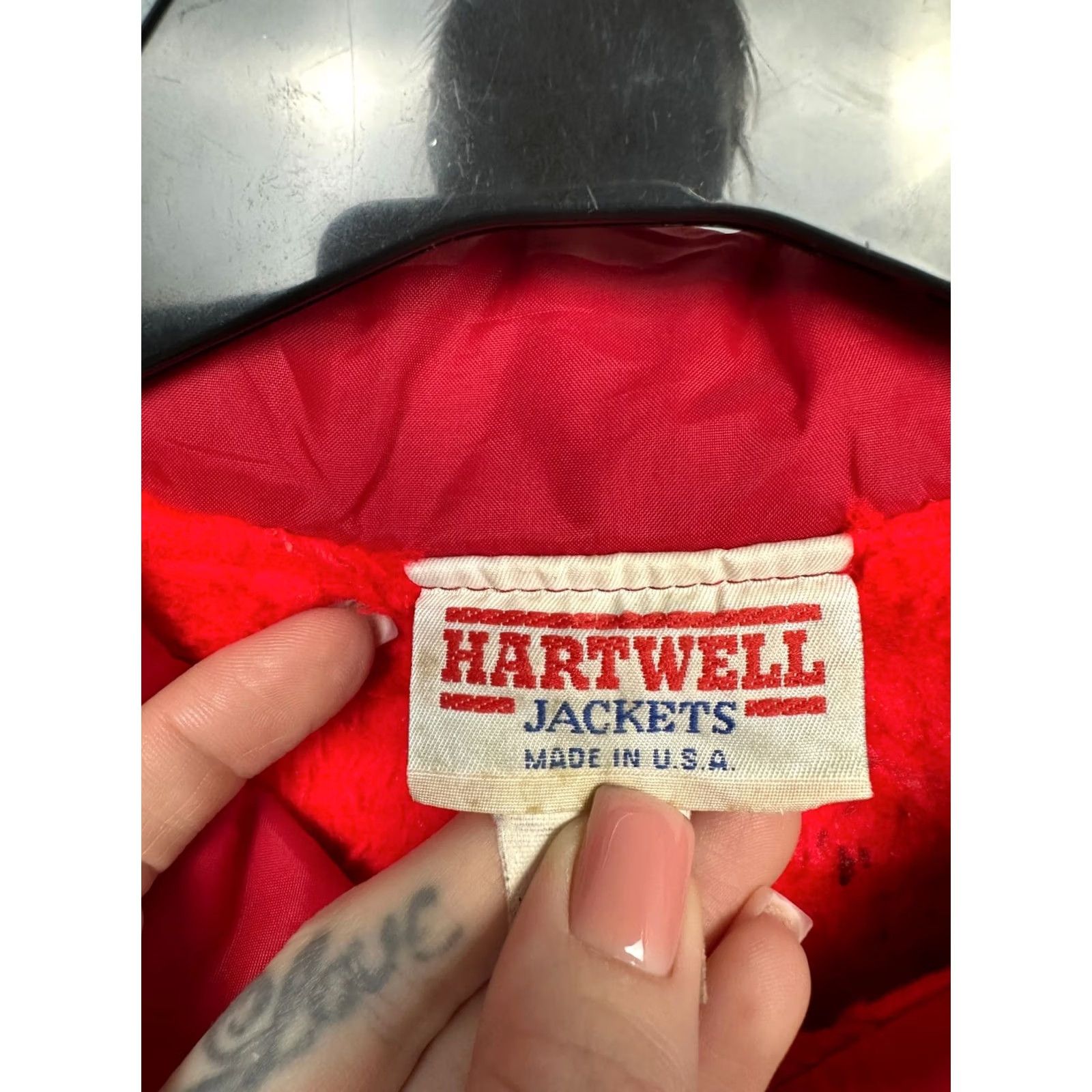 Vintage Hartwell 90s Vintage Mens Satin Jacket Made In USA L Red Hartwell Jacket Mens 90s Vintage Satin Nylon Zip? Snap Size US L / EU 52-54 / 3 - 4 Thumbnail