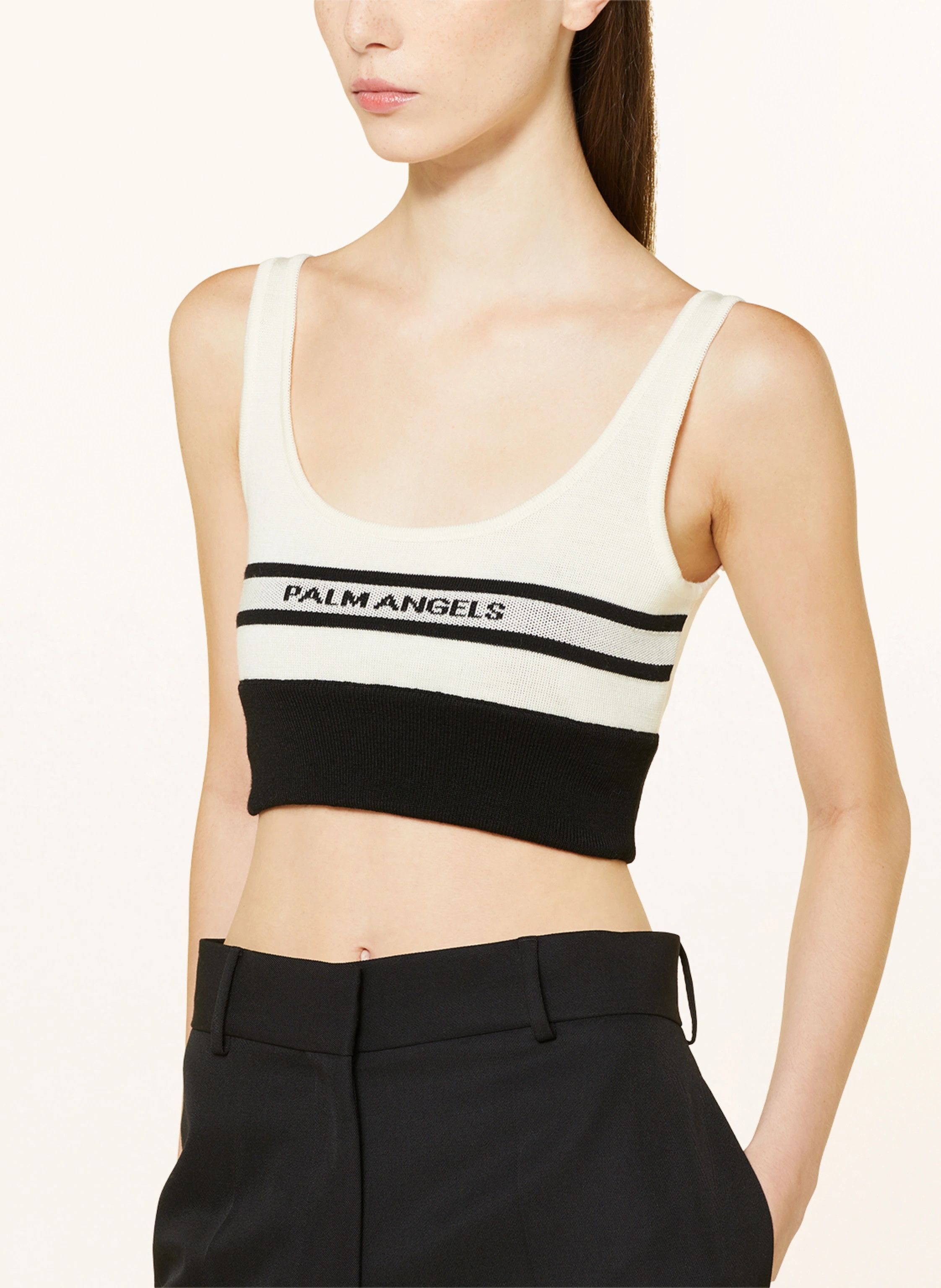 Palm Angels o1y1225 Crop Top in Ivory/Black Size M / US 6-8 / IT 42-44 - 2 Thumbnail