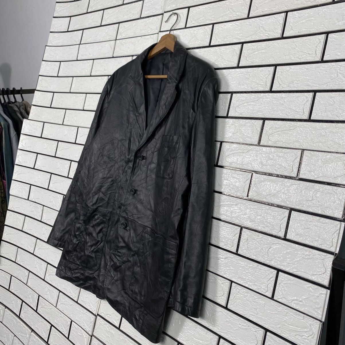Japanese Brand 📌Vintage Leather Jacket Biker Mano di Italiani Issey Miyake Size US L / EU 52-54 / 3 - 3 Thumbnail