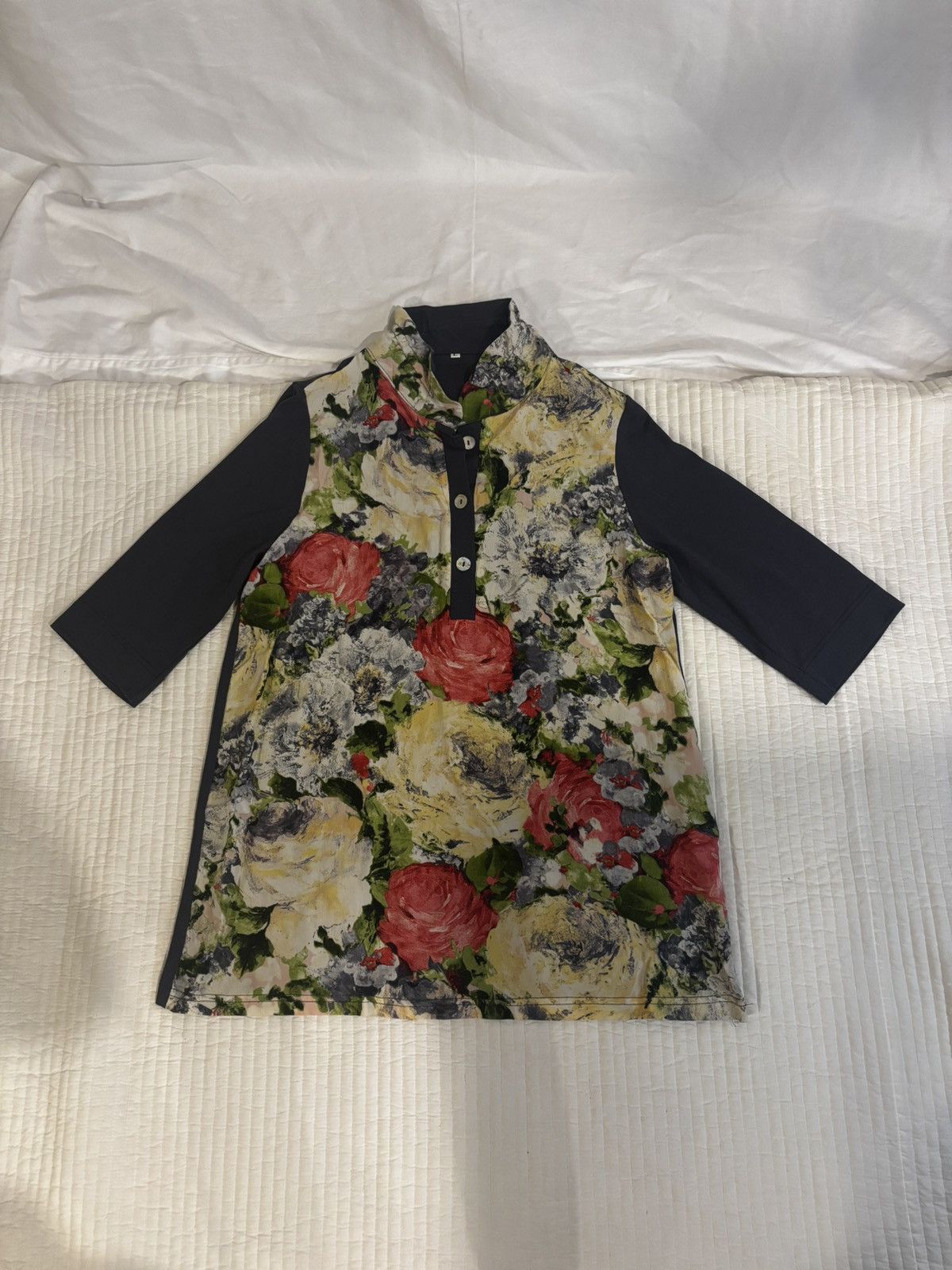 Other Floral & gray Blouse.wt711 Size L / US 10 / IT 46 - 1 Thumbnail