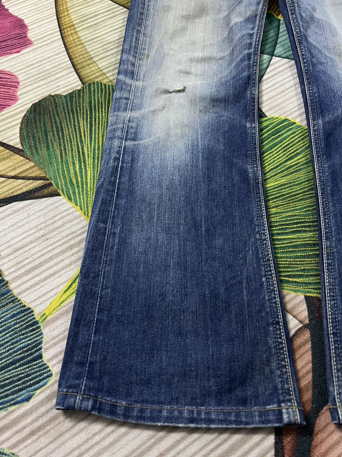 Japanese Brand × Jean × Lee 💥Flare💥Vintage Lee Rider Distressed Jean Size US 31 - 3 Thumbnail
