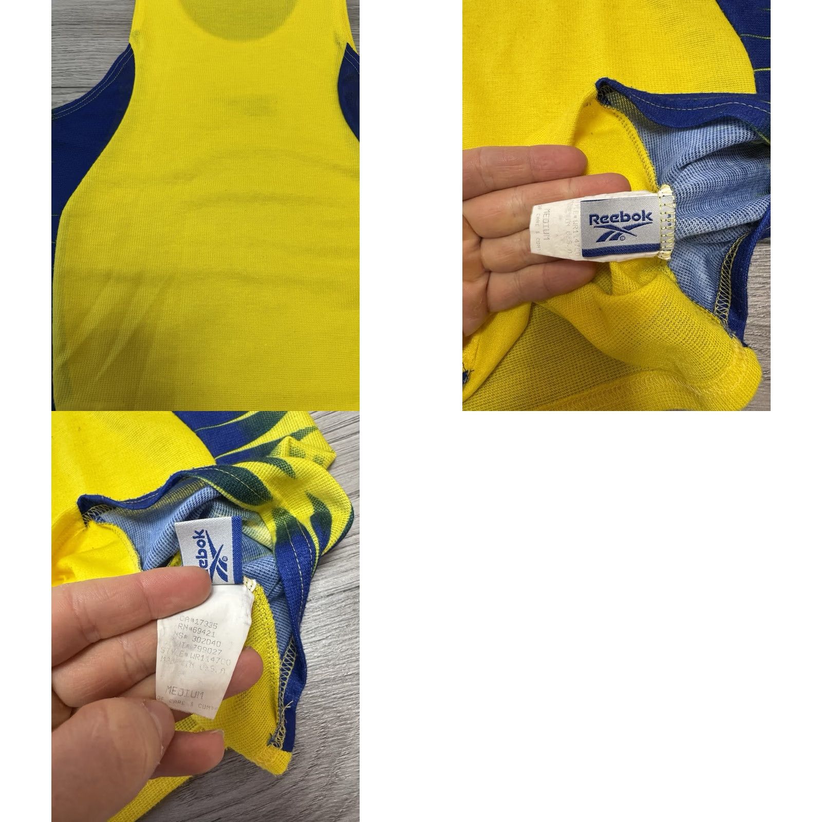 Reebok VINTAGE Reebok Tank Unisex Adults Running Jersey 80s M Yellow Size US M / EU 48-50 / 2 - 9 Thumbnail