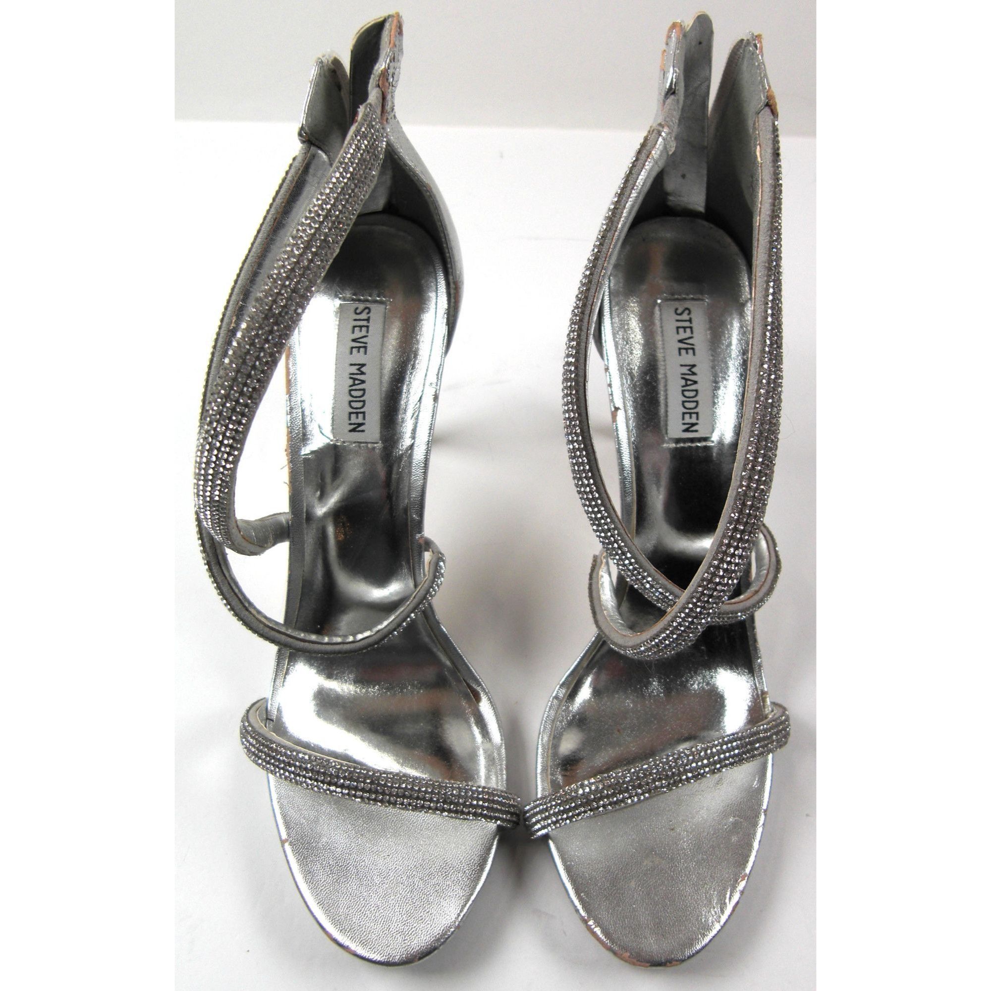 Other Steve Madden Rhinestone Silver Size 11 Heels Sandals Open To Size US 11 / IT 41 - 1 Thumbnail