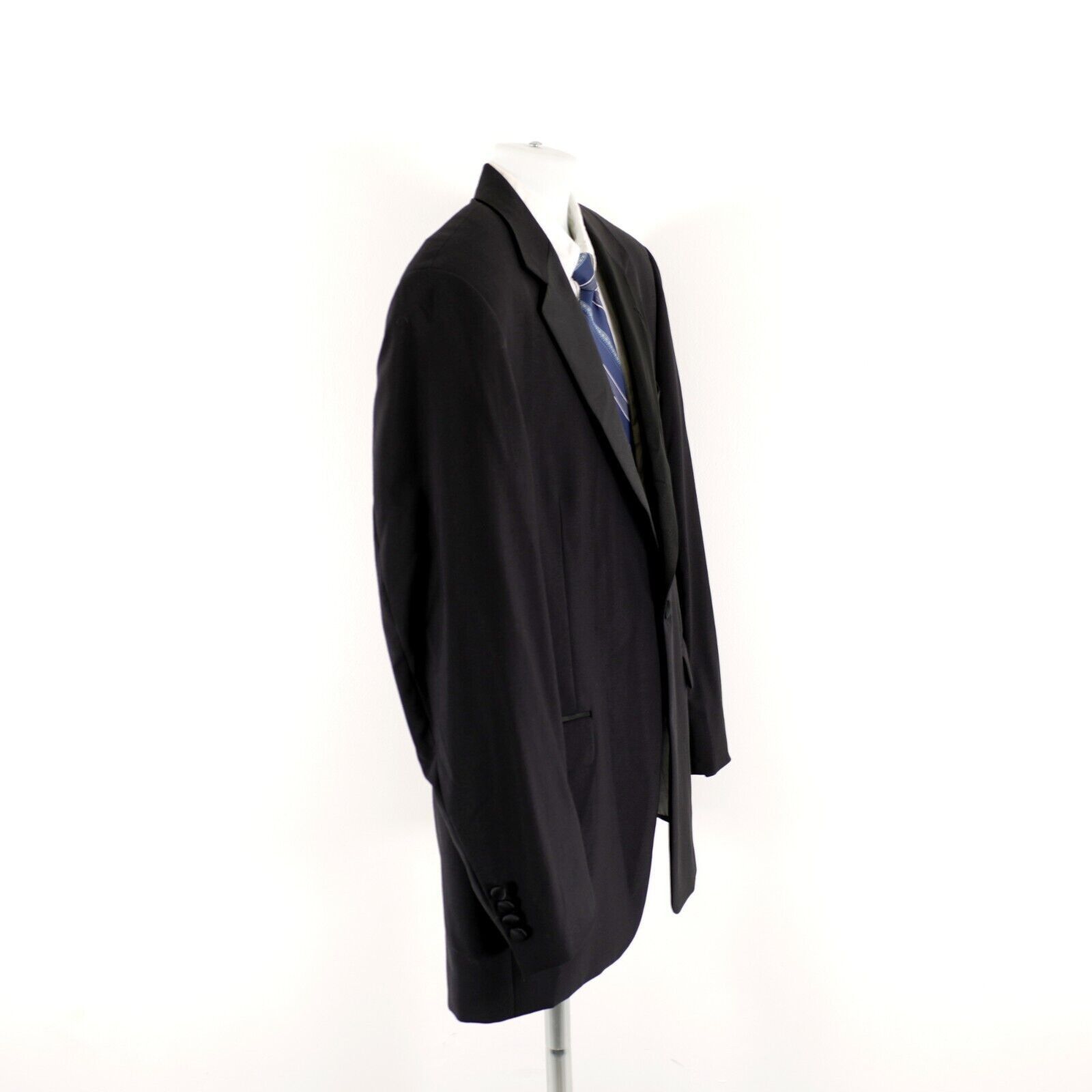 Stafford Stafford Essentials Black Wool 1 Felt Button Tuxedo Jacket 4 Size 40L - 8 Thumbnail