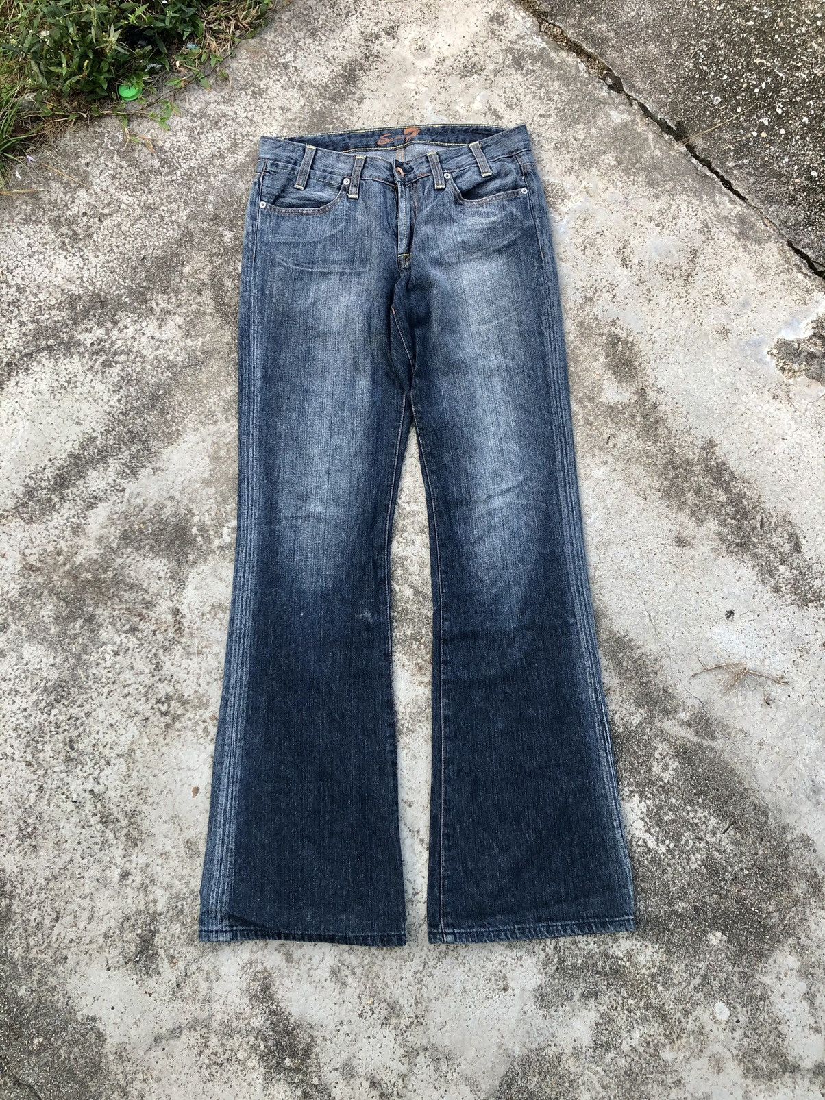 7 For All Mankind FLARED⚡️⚡️WASHED BLUE DENIM BY 7 FOR ALL MANKIND Size US 30 / EU 46 - 1 Thumbnail