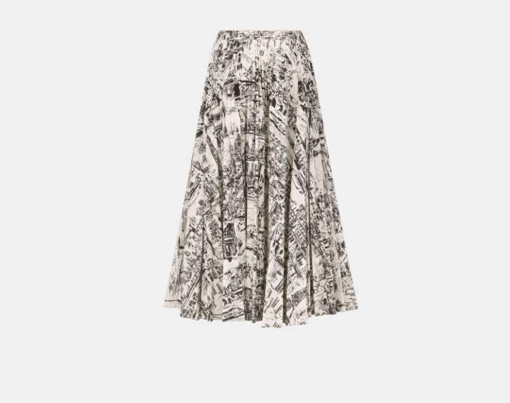 Dior o1w1db10925 442J04 Midi Skirt in White/Black Size 27" / US 4 / IT 40 - 2 Thumbnail
