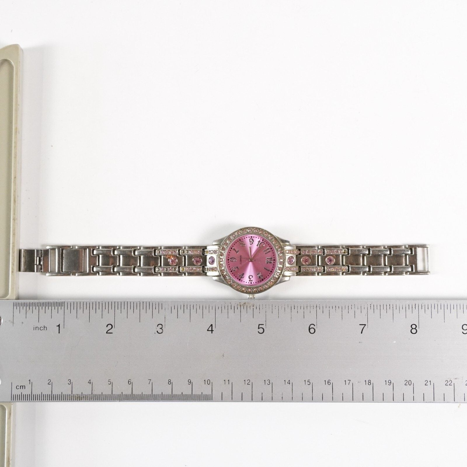 Other Pink Stainless Steel Quartz Crystal Watch Wristwatch Jewelry Size ONE SIZE - 8 Thumbnail