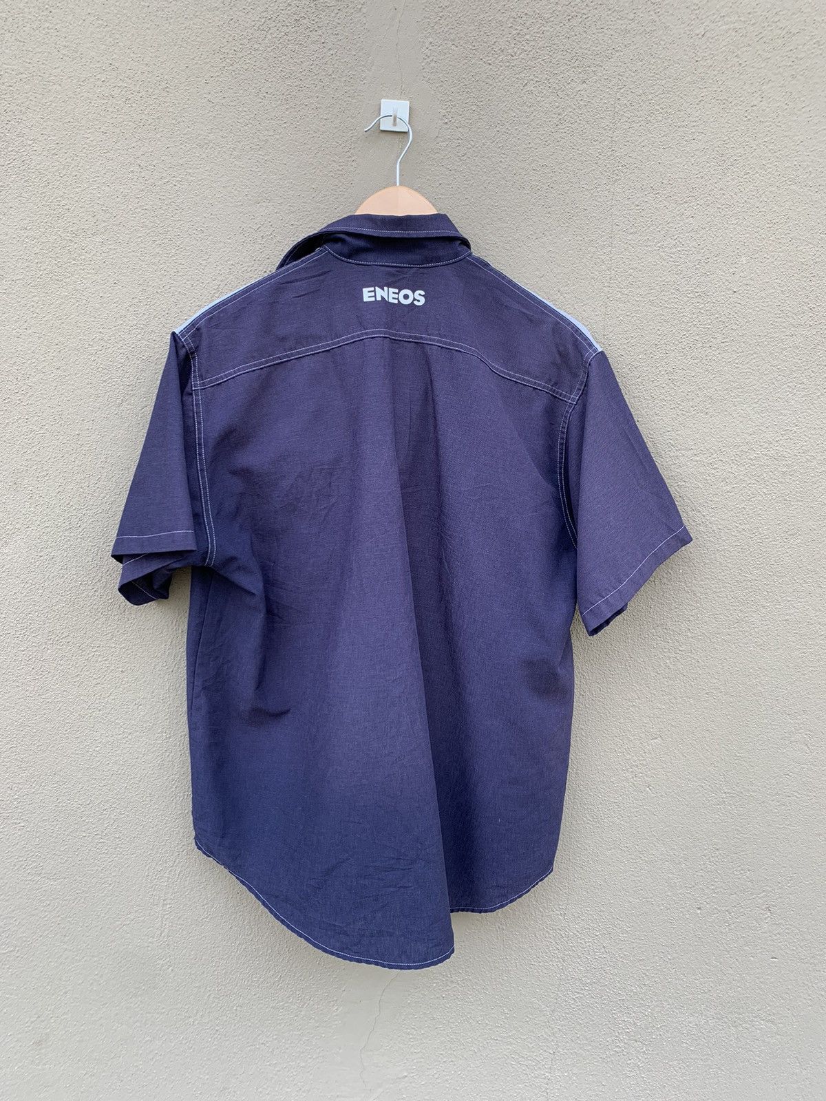 Japanese Brand Vintage Racing Eneos Button Up Shirt Short Sleeve Size US XL / EU 56 / 4 - 3 Thumbnail