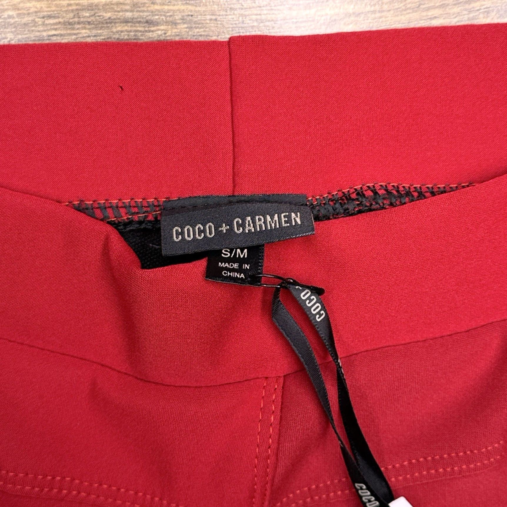 Vintage Coco Carmen Leggings Womens Small Red Mid Rise Stretch Zippers New Size 28" / US 6 / IT 42 - 5 Thumbnail