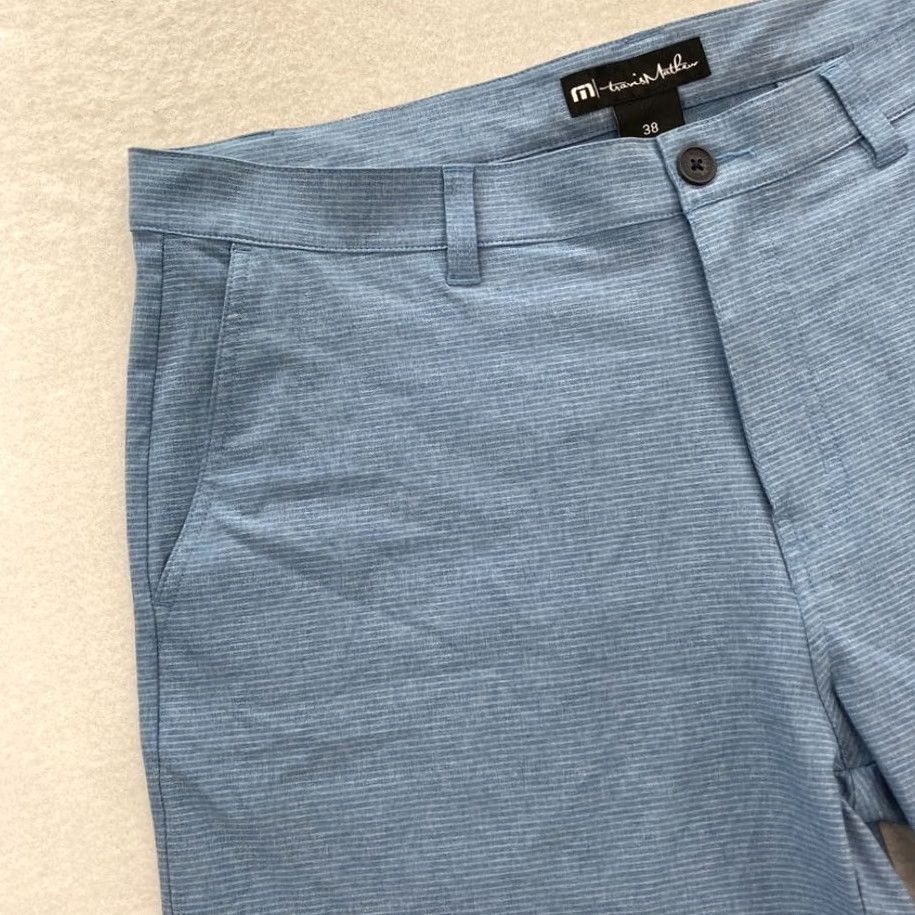 TravisMathew Travis Mathew Golf Shorts 38 Blue Striped Stretch Chino Short Mid Rise Men Size US 38 / EU 54 - 2 Thumbnail