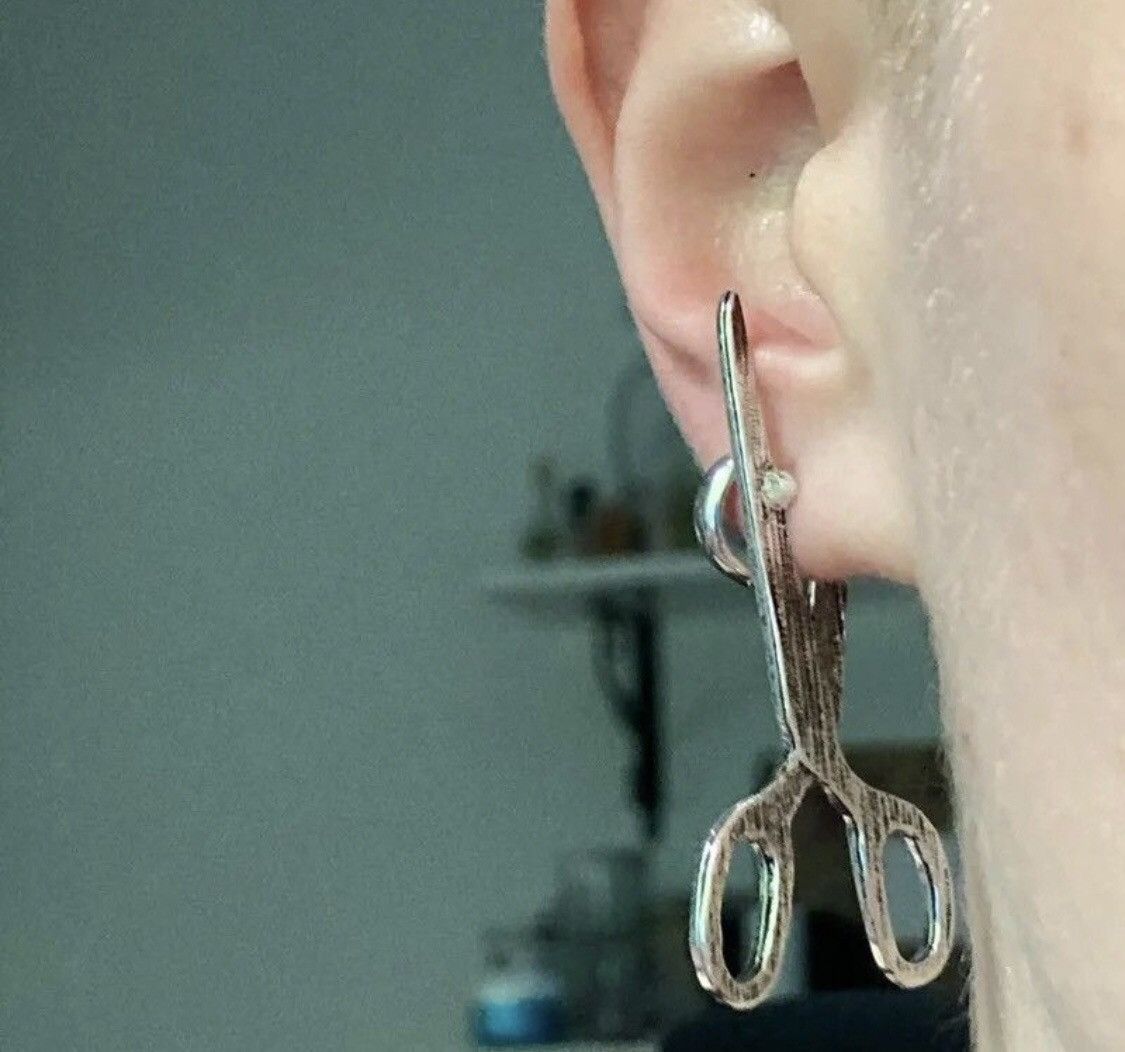 Jewelry Gothic Imitation Scissors Stud Earring Size ONE SIZE - 1 Thumbnail